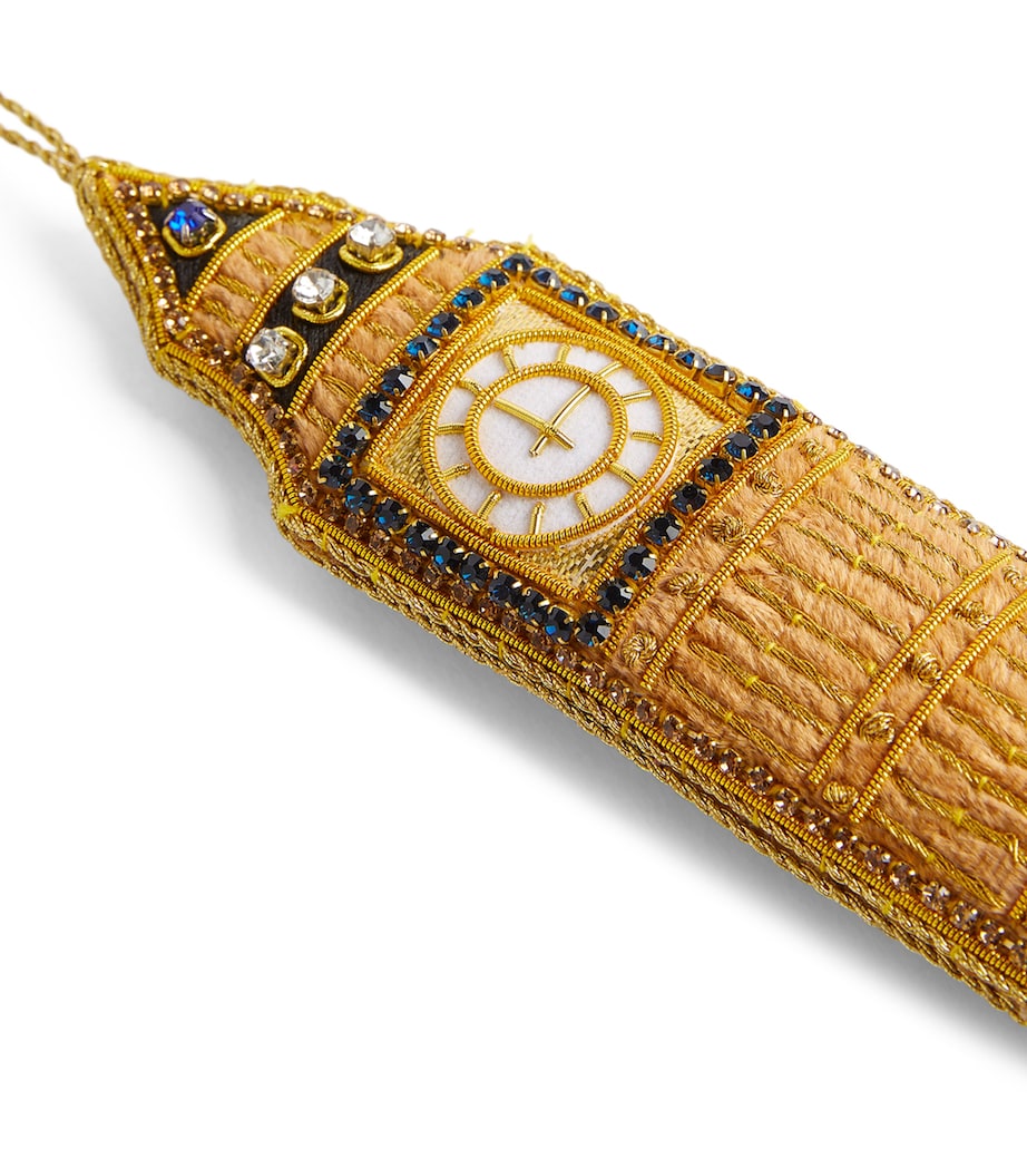 Beaded Big Ben Tree Decoration GOLD/NAVY Image 4