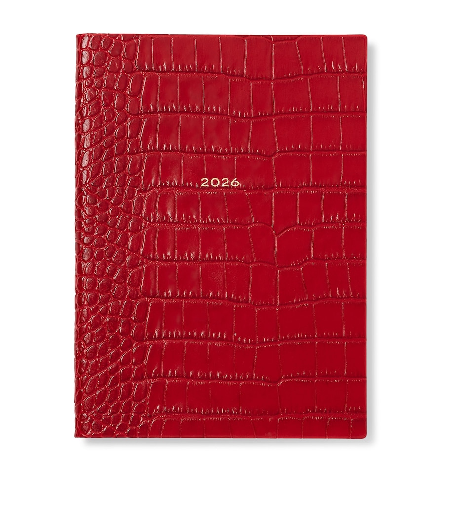Croc-Embossed Mara Leather A5 Soho Diary 2026 RED Image 1