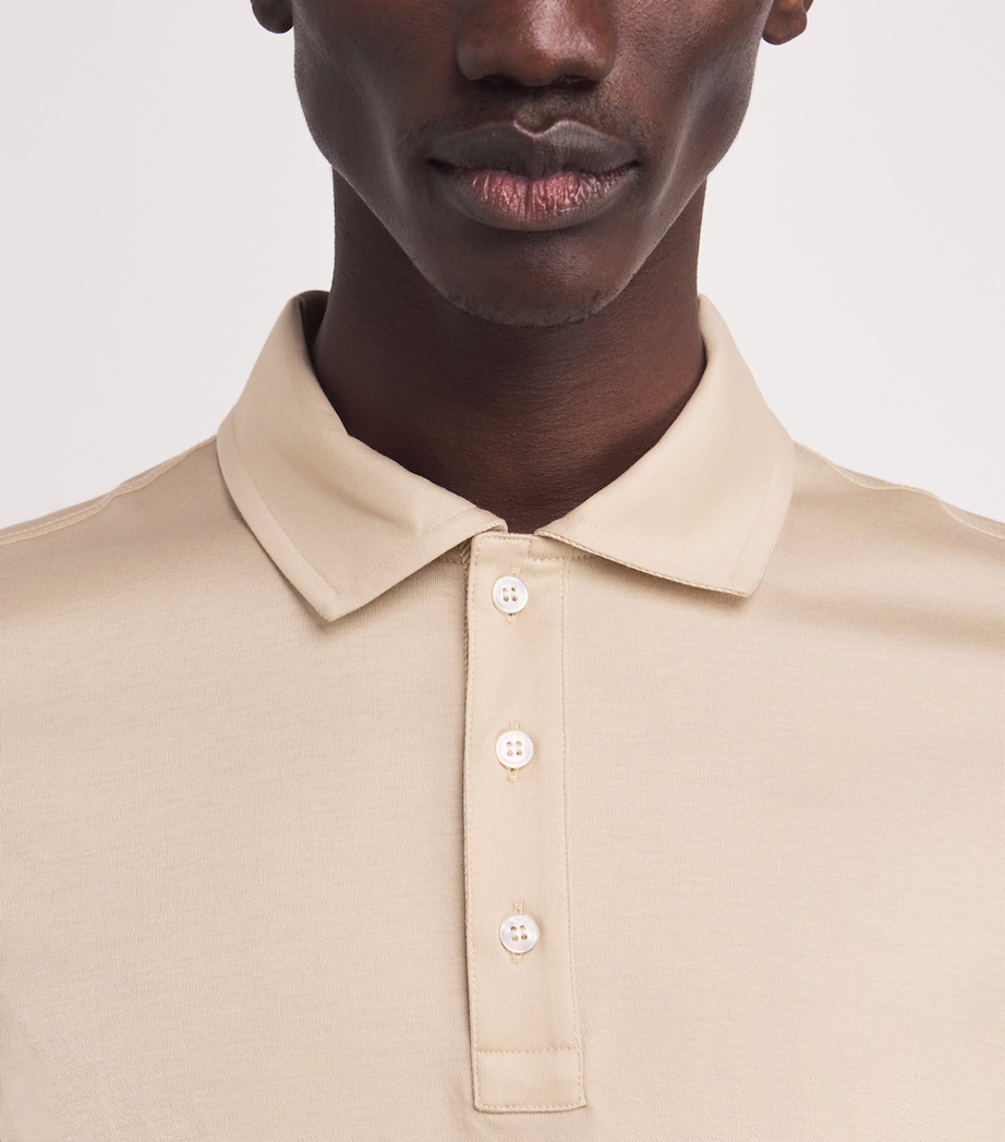 Aqua Touch Cotton Interlock Polo Shirt 348 BEIGE Image 6