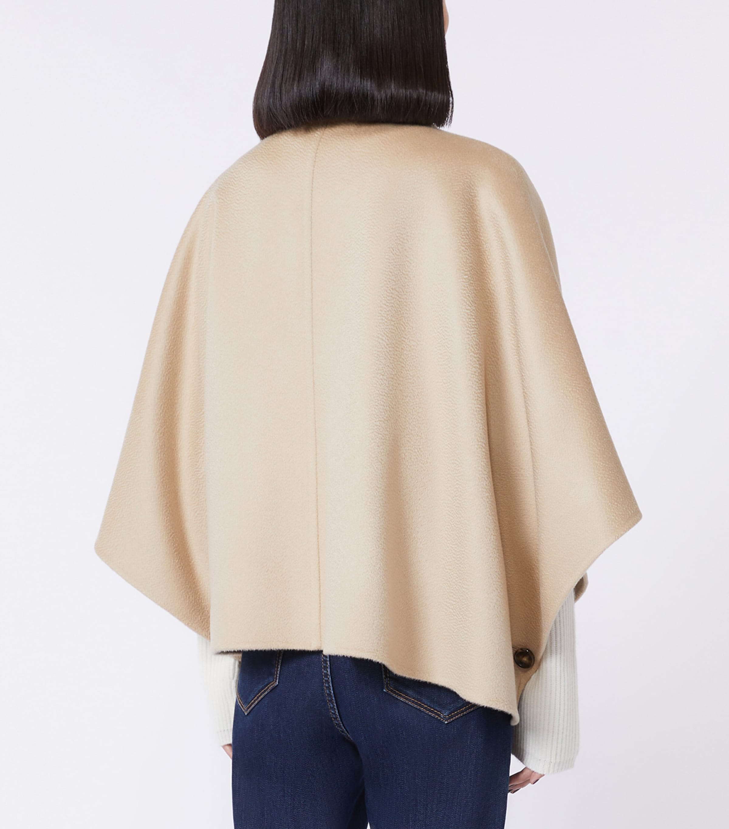 Max Mara Womens Cashmere Double-Breasted Cape Albino Image 4