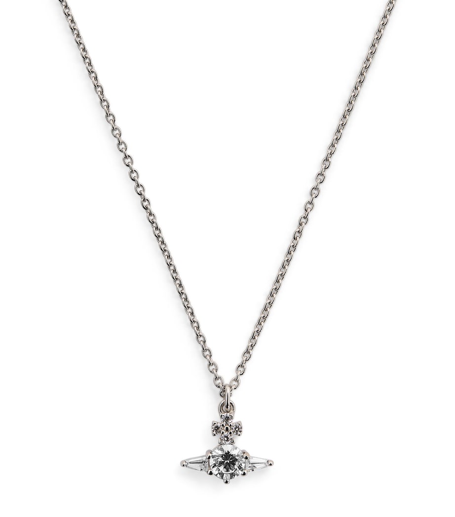 Silver Crystal-Embellished Ofelia Necklace P102 PLTNM/WHT Image 1