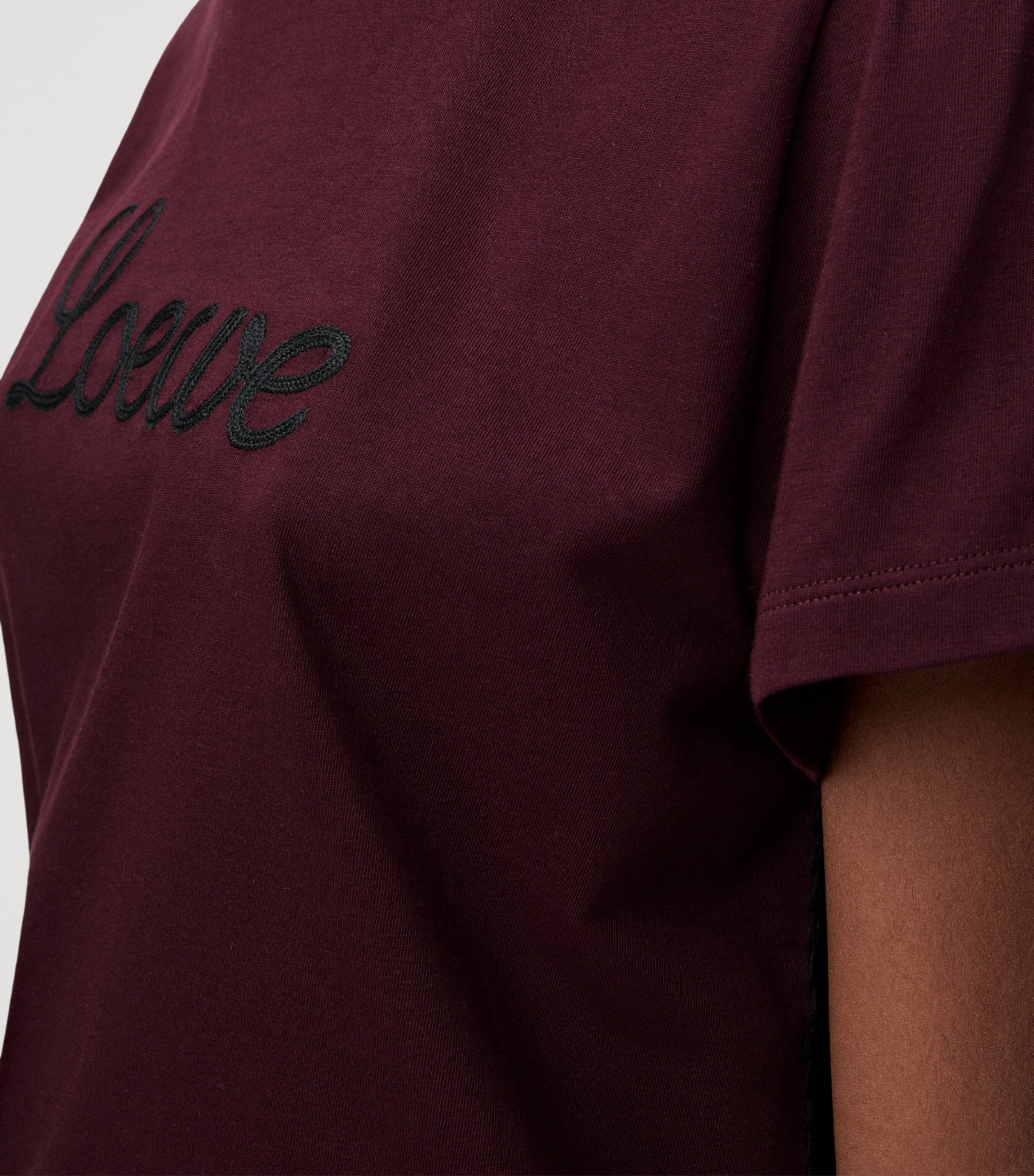 Stretch-Cotton Logo T-Shirt BURGUNDY Image 5