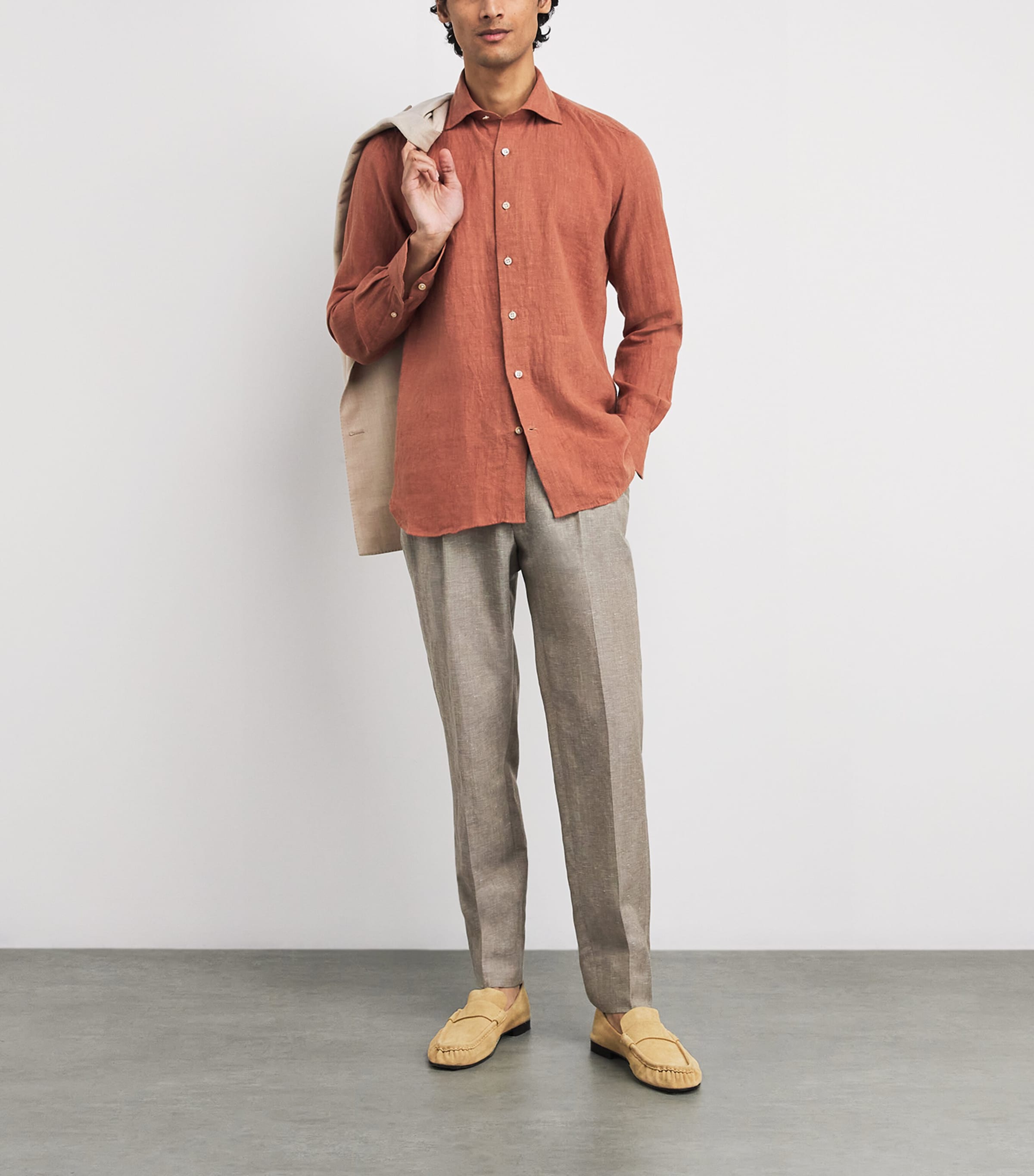 Brushed Linen Shirt TERRACOTA Image 2