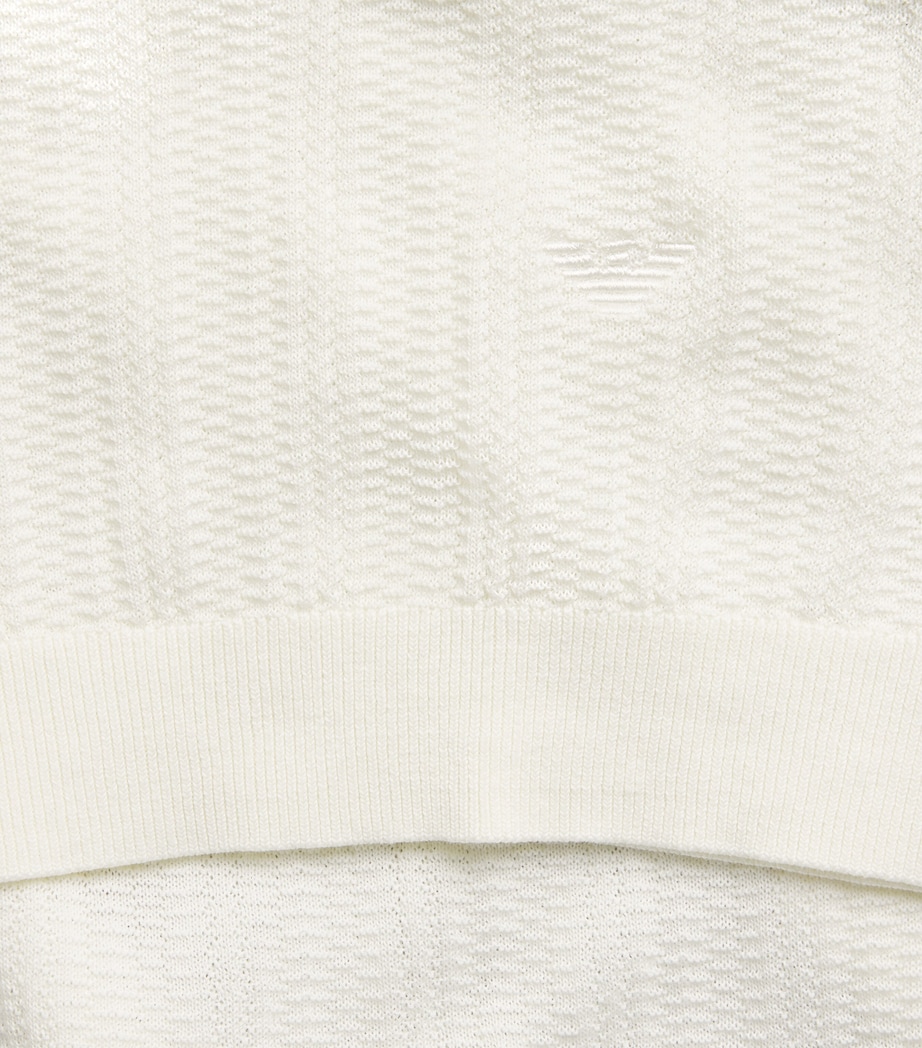 Emporio Armani Mens Cotton Quarter-Zip Polo T-Shirt Image 6