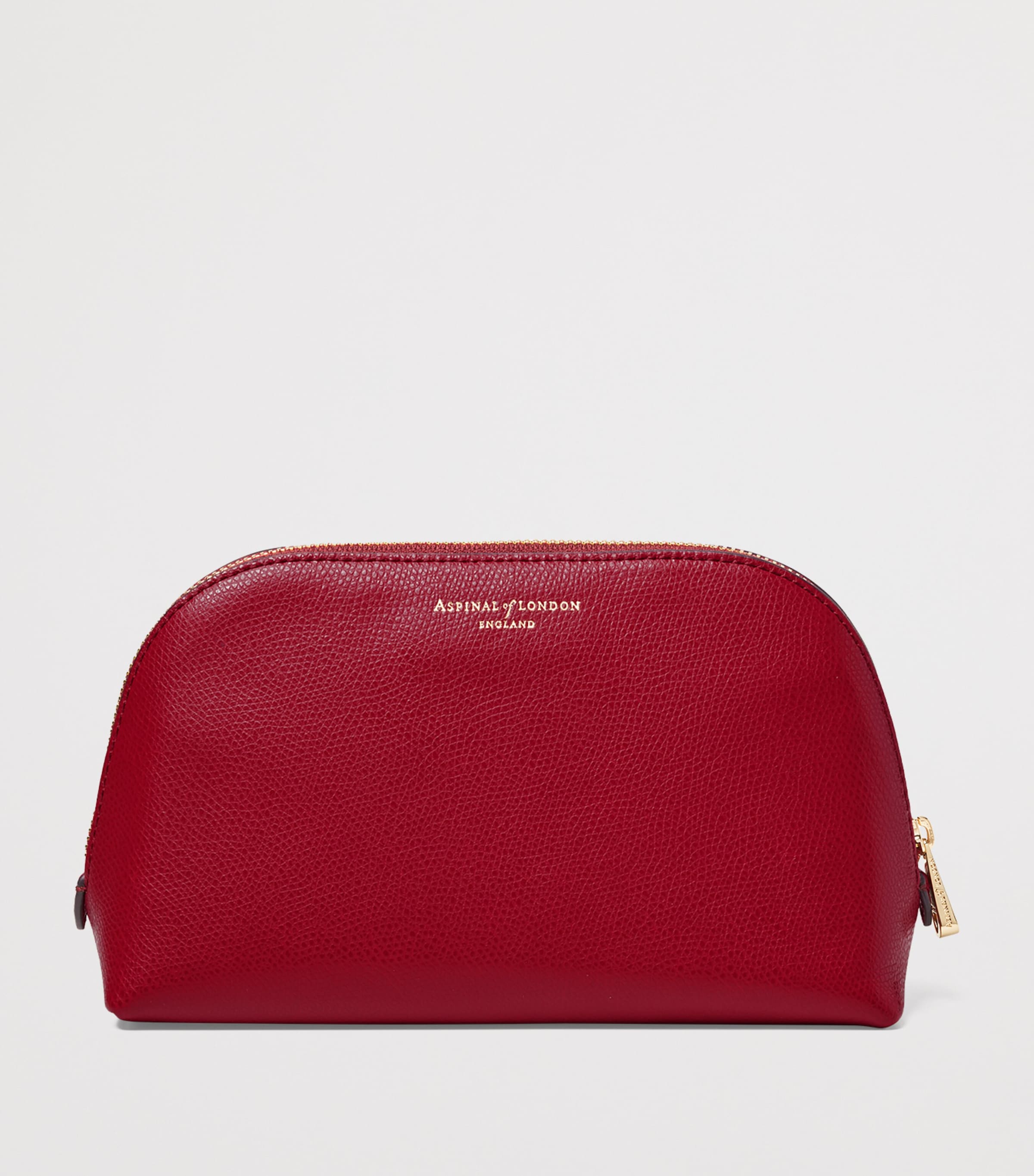 Aspinal Of London Small Grained Leather Cosmetics Case Cherry Image 2