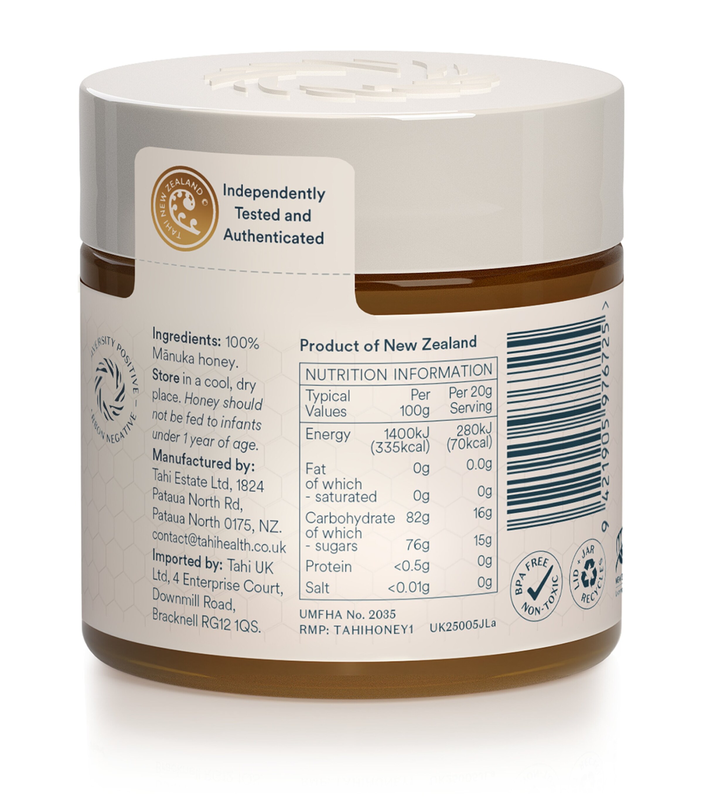 Manuka Honey UMF™  5+ / MGO 83+ (250g) NO COLOUR Image 2