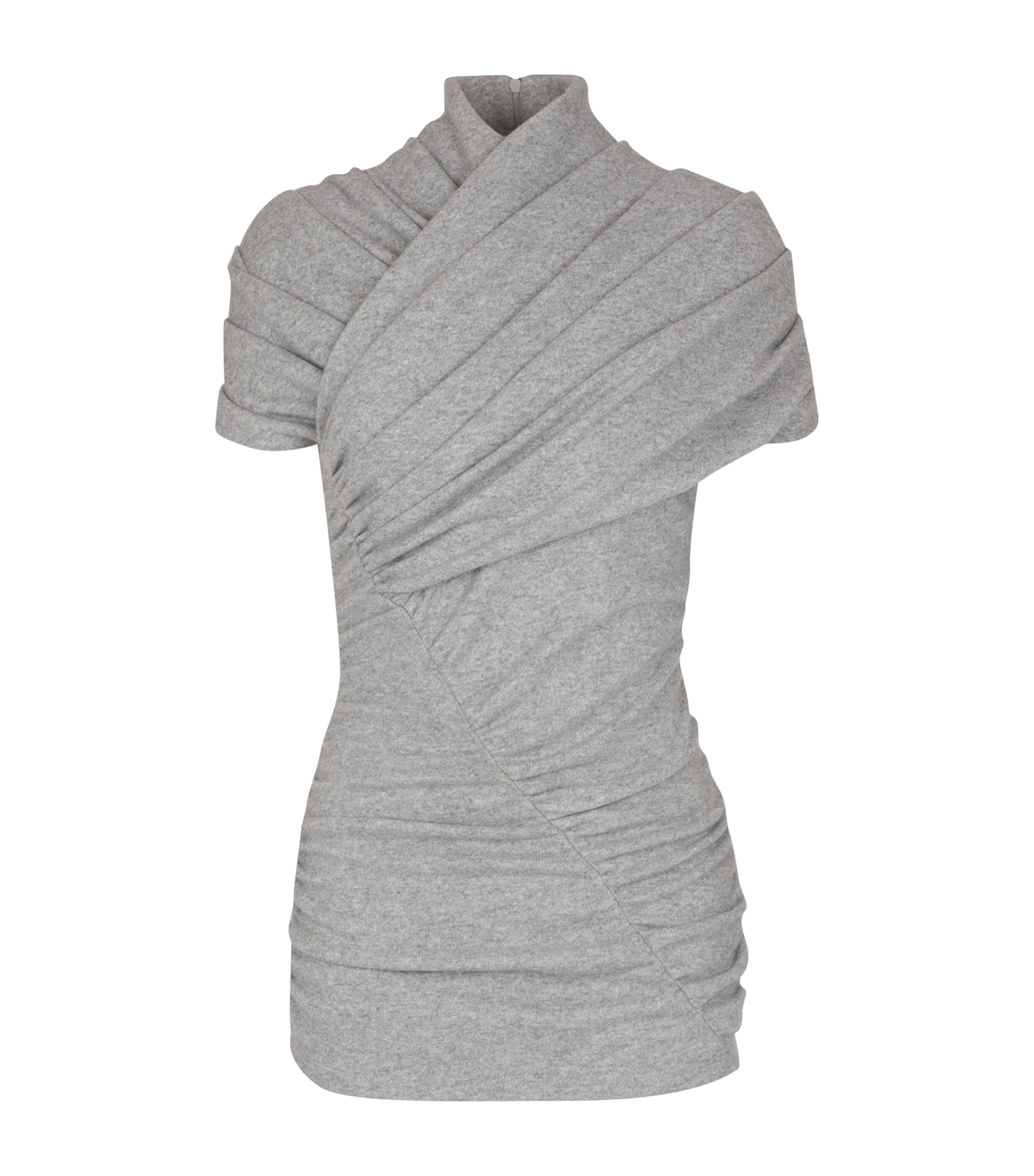 Draped Knit Top 9AD GRIS CHIN ECLAIR Image 1