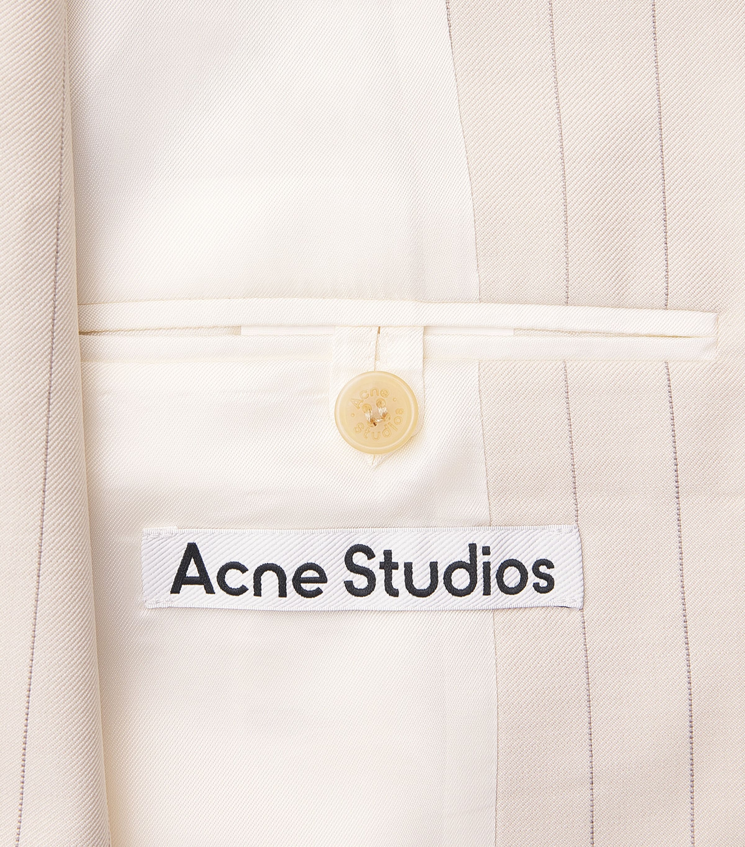 Acne Studios Womens Wool Pinstripe Scarf Blazer Cream Beige Image 7
