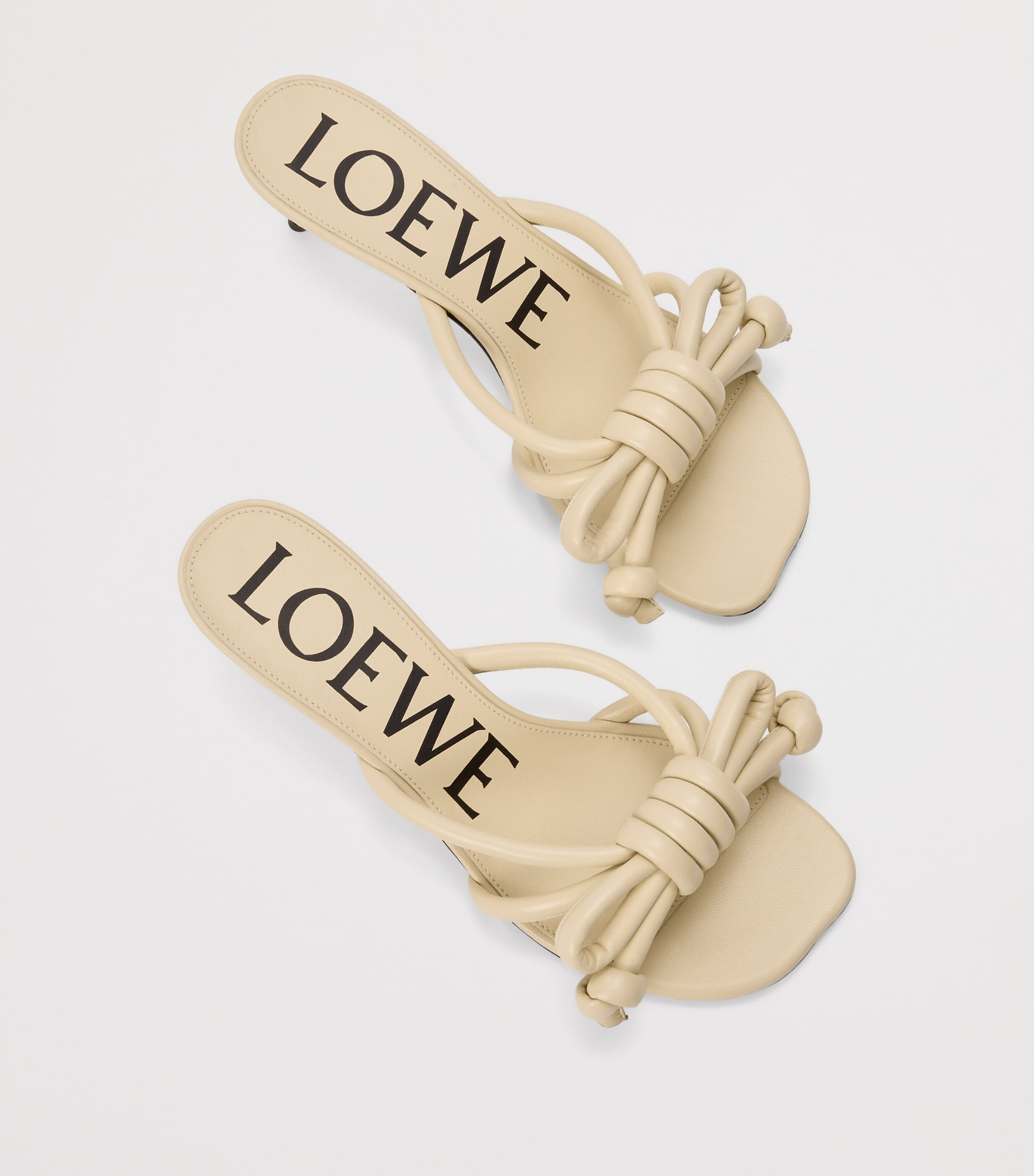 LOEWE Lambskin Flamenco Knot Mules 45 Butter Image 3