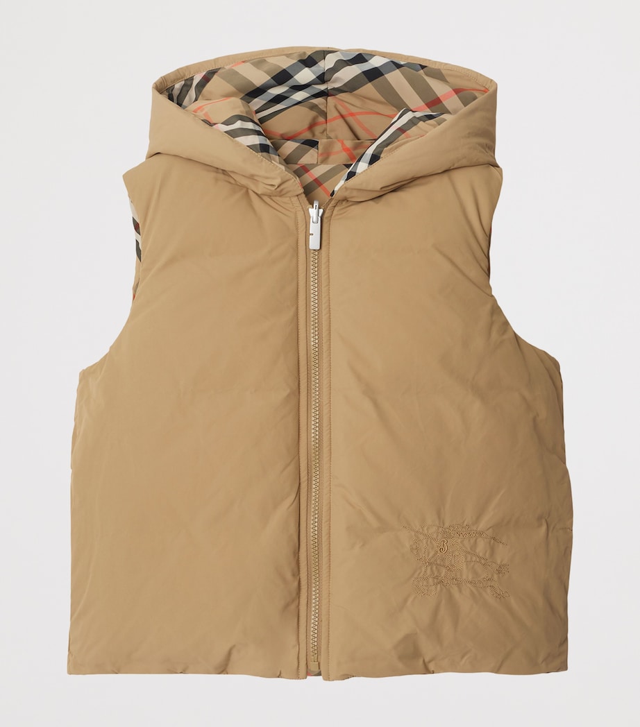 Burberry Kids Reversible Down Check Gilet (3-12 Years) Sand Ip Check Image 2