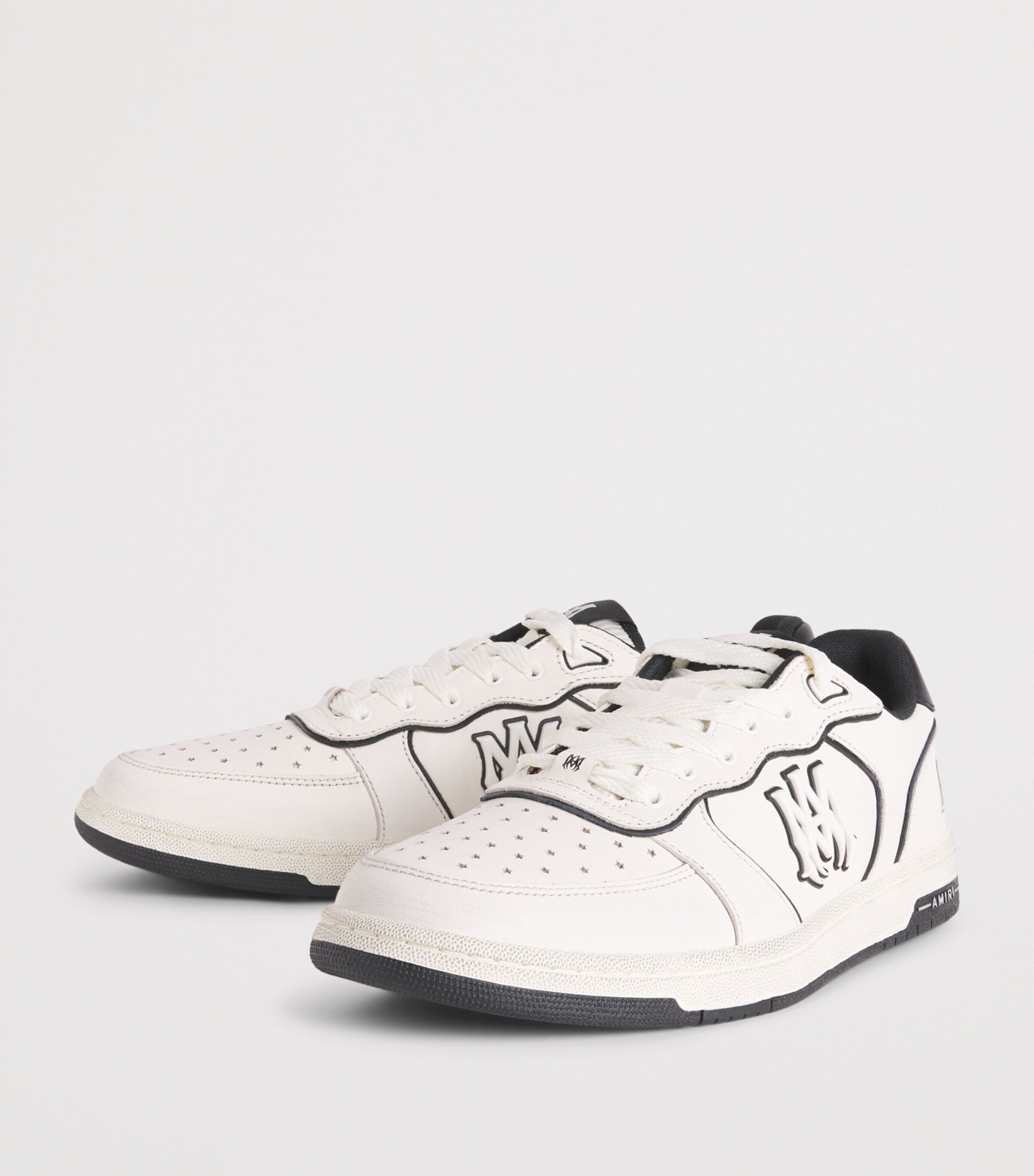 AMIRI Leather Newport Sneakers Ivory Image 3
