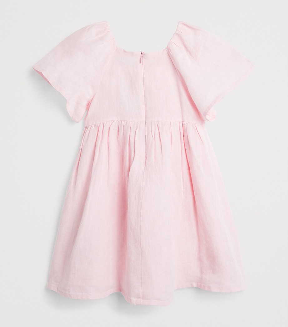 Linen Embroidered Dress (2-12 Years) 32AZALÉE Image 2