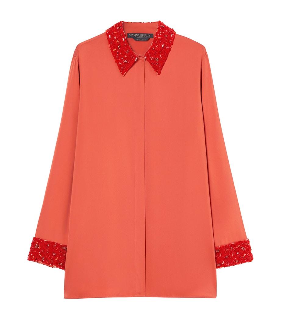 x Dima Ayad Embellished-Detail Zagara Shirt RED Image 1