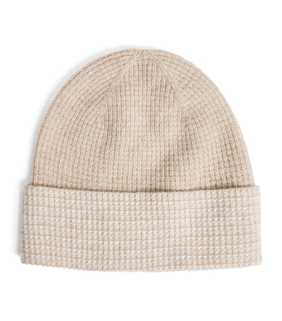 Wool-Cashmere Beanie SABBIA E BIANCO Image 1