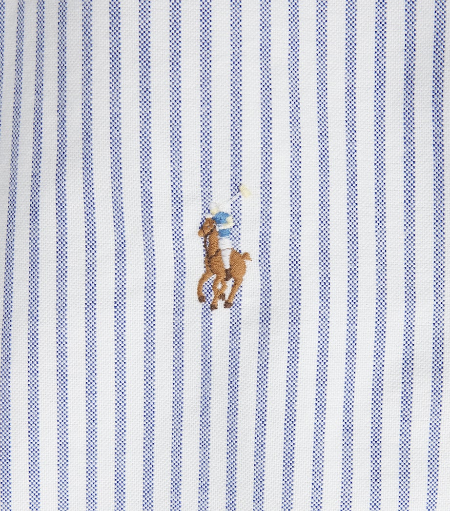 Polo Ralph Lauren Womens Cotton Oxford Stripe Shirt Wht/hrtg Ryl Image 6