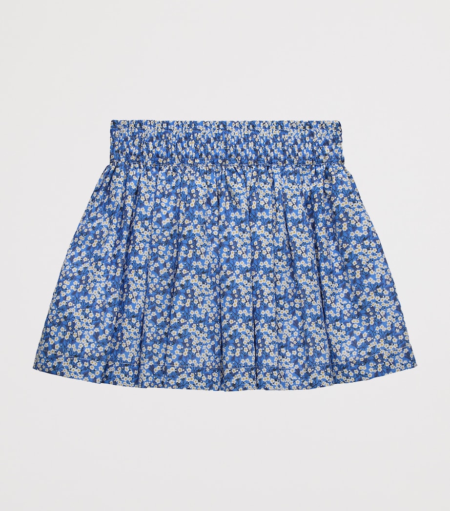Trotters Cotton Mitsi Floral Skirt (6-11 Years) Blue Image 2