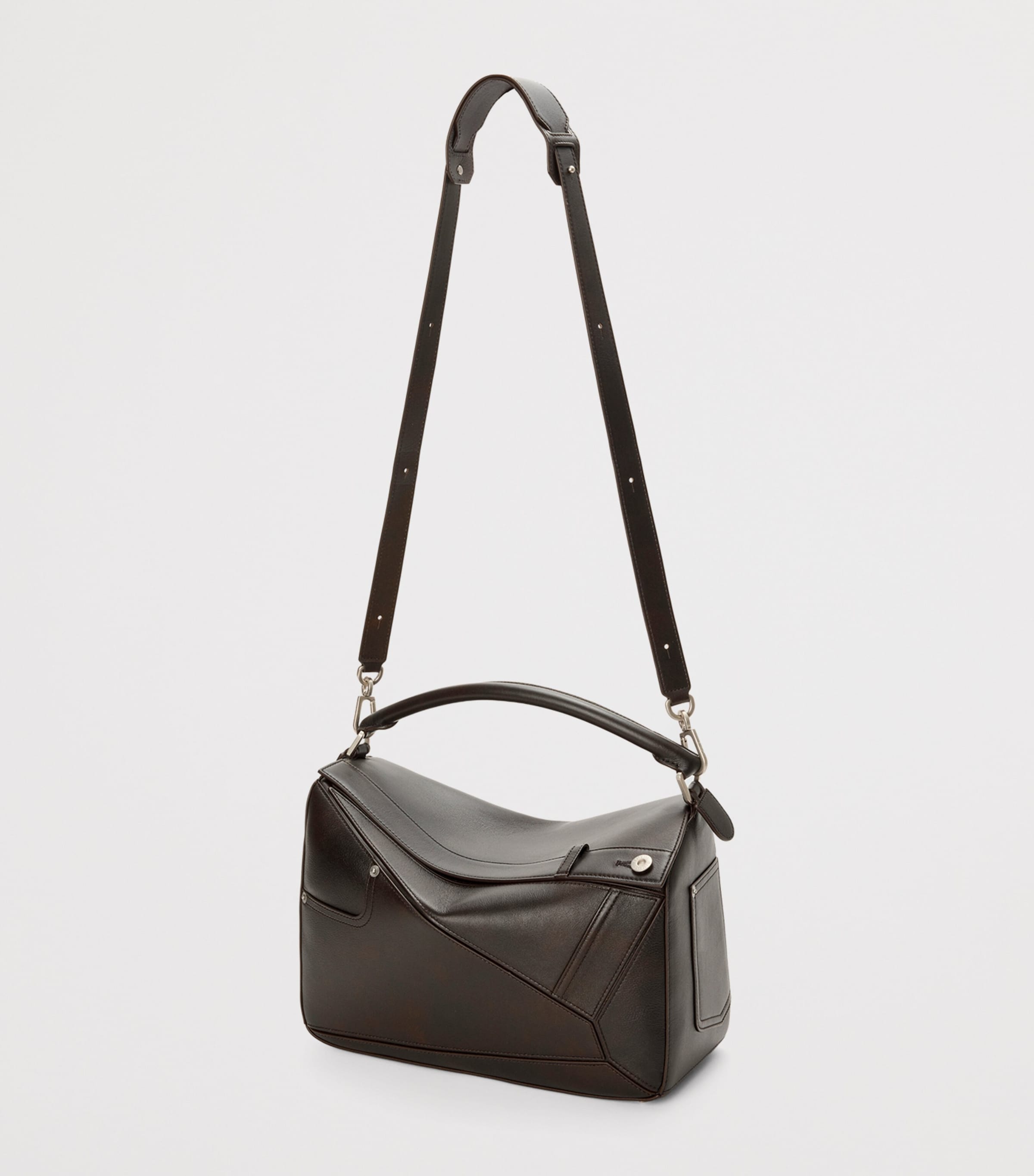 Large Calfskin Puzzle Panta Top-Handle Bag VINTAGE BROWN Image 5