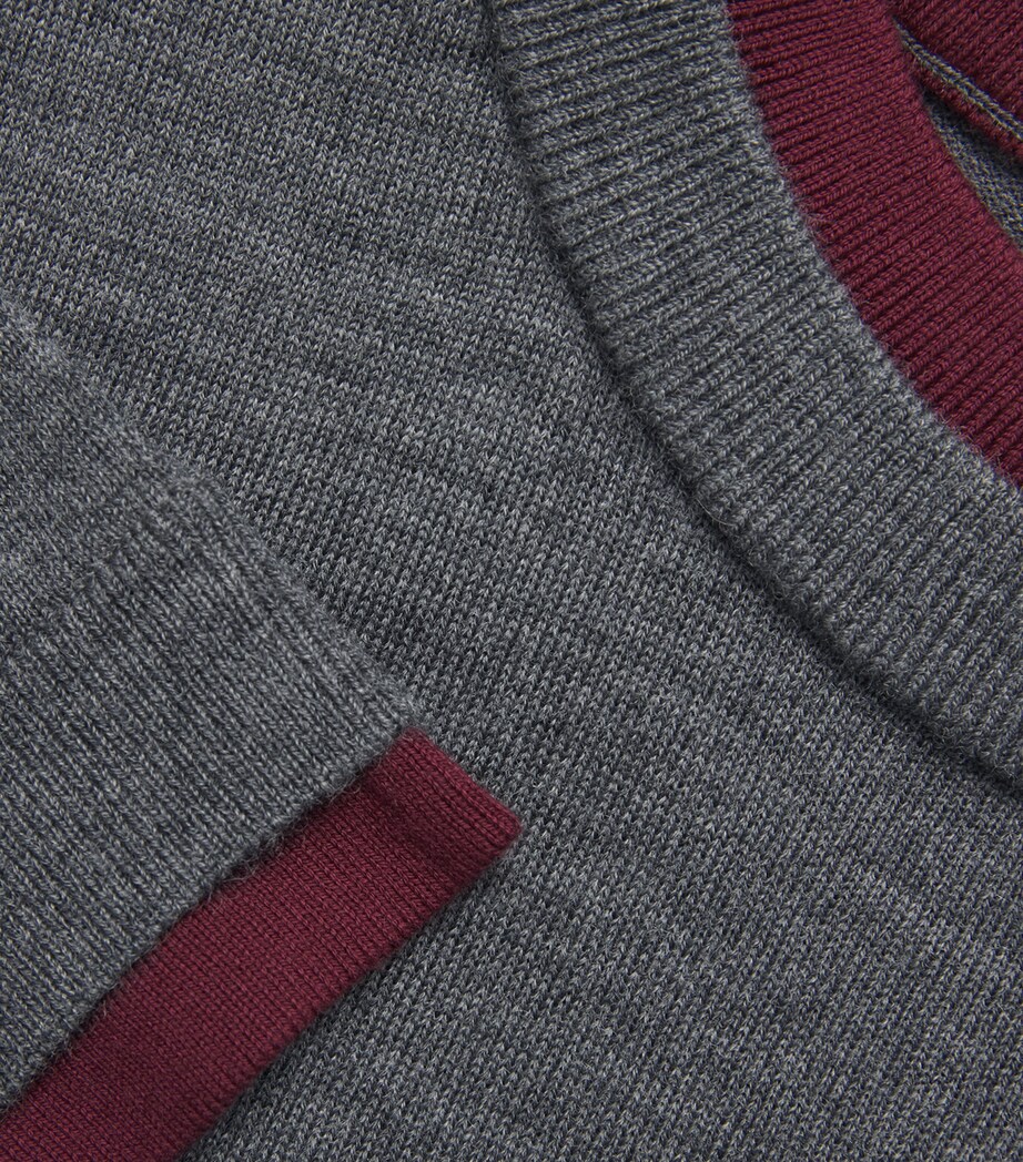 Wool Short-Sleeve Sweater GREY Image 5