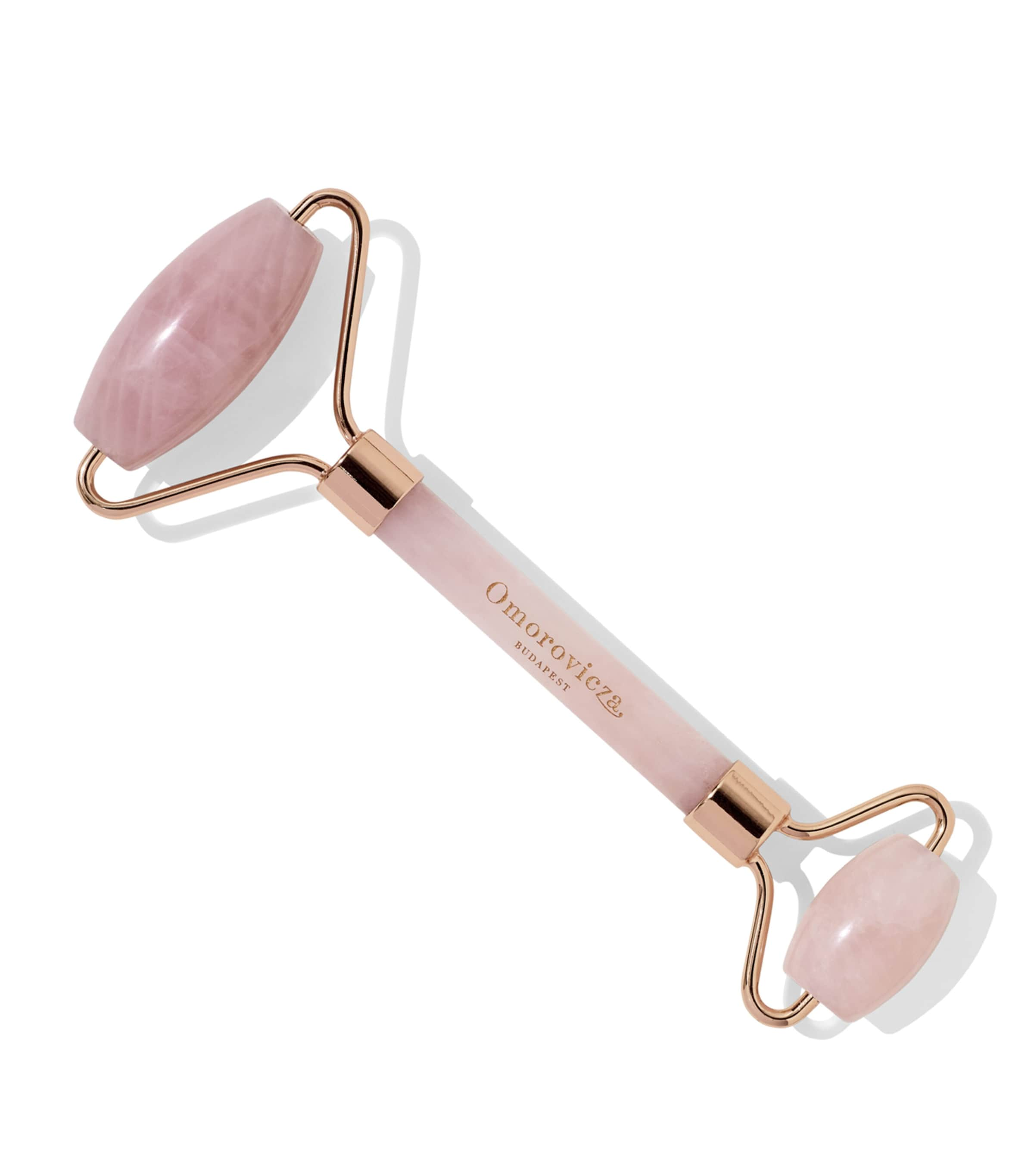 Omorovicza Rose Quartz Roller In White