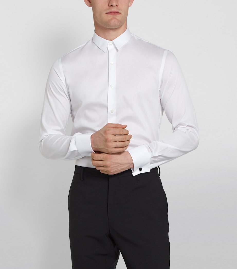 Cotton Hidden Button Shirt WHITE80 Image 6