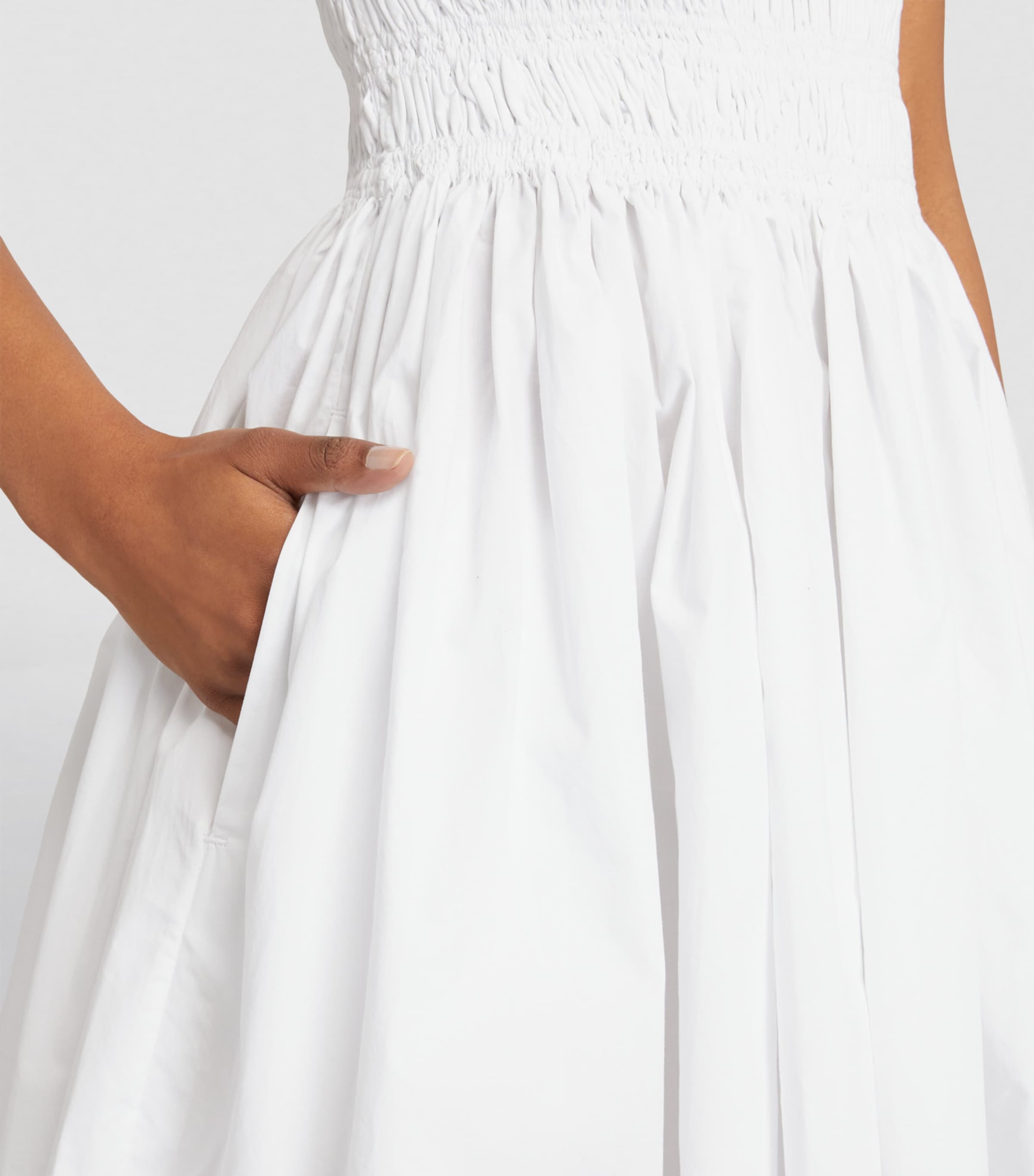 Organic Cotton Mini Dress WHITE WHI Image 4