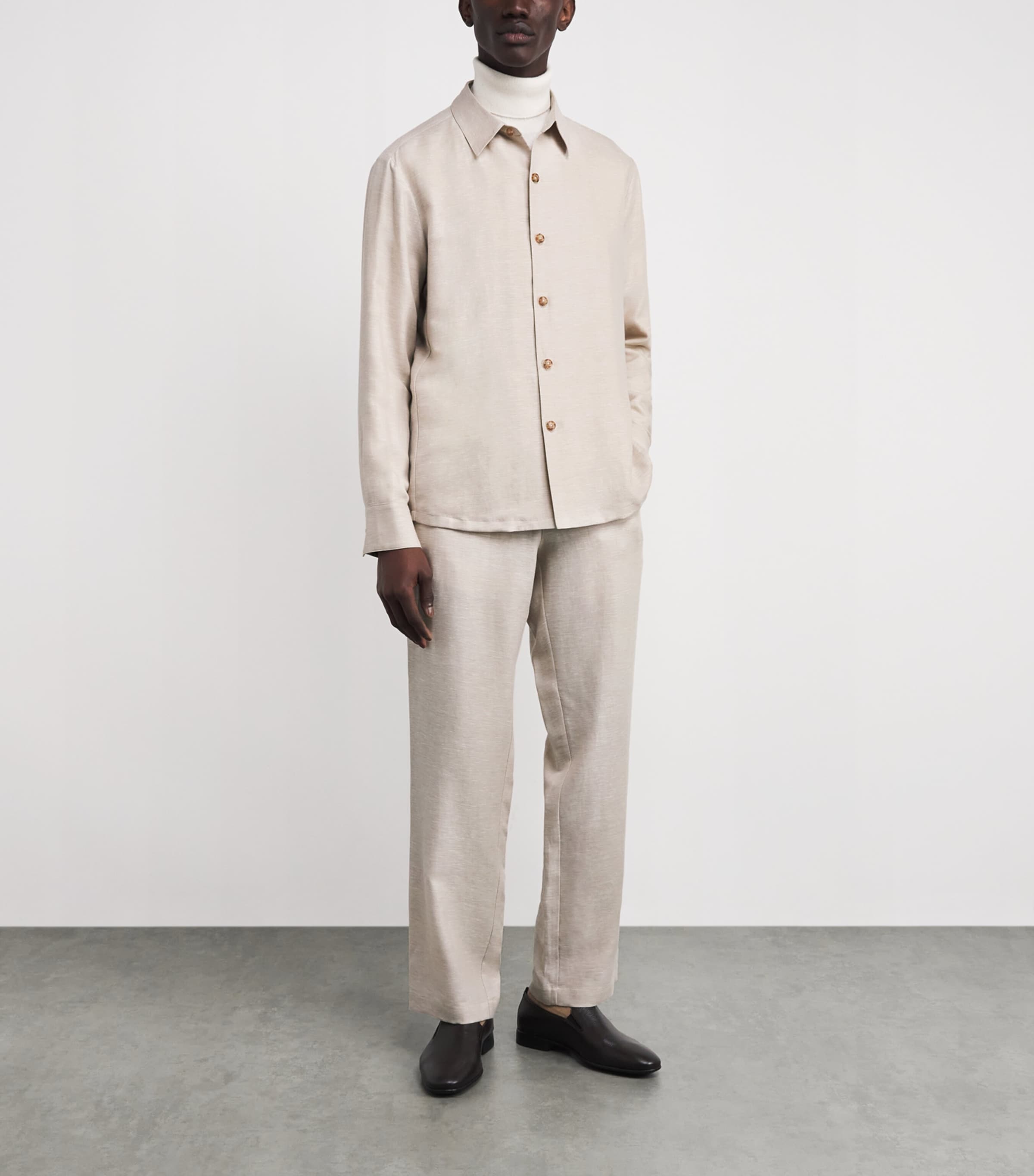 Cashmere-Linen Shirt 82805 SAND Image 2