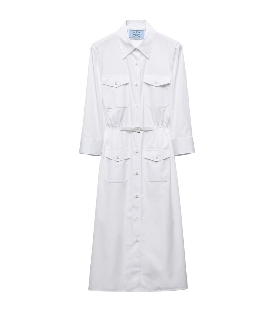 Prada Womens Cotton Poplin Shirt Dress Image 1