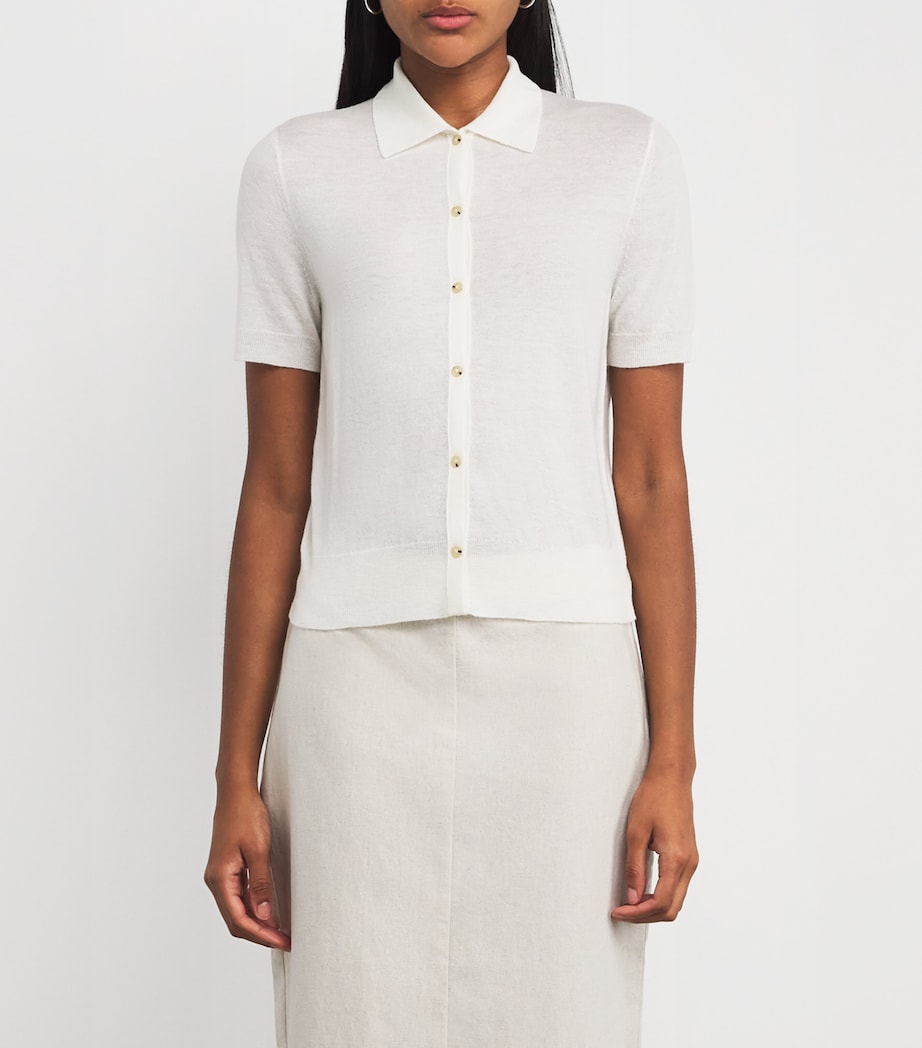 Wool-Blend Knitted Blouse 101OWH-OFF WHITE Image 3