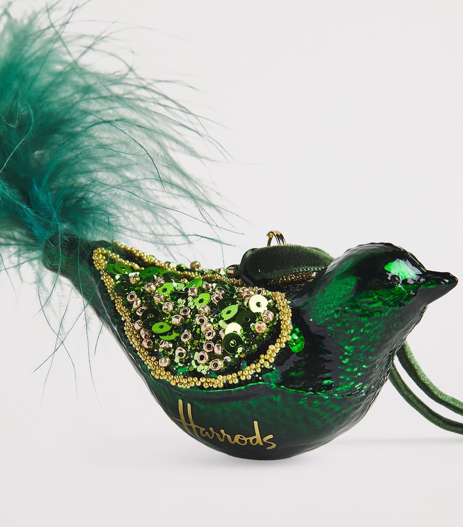 Embellished Bird Tree Decoration GREEN Image 2