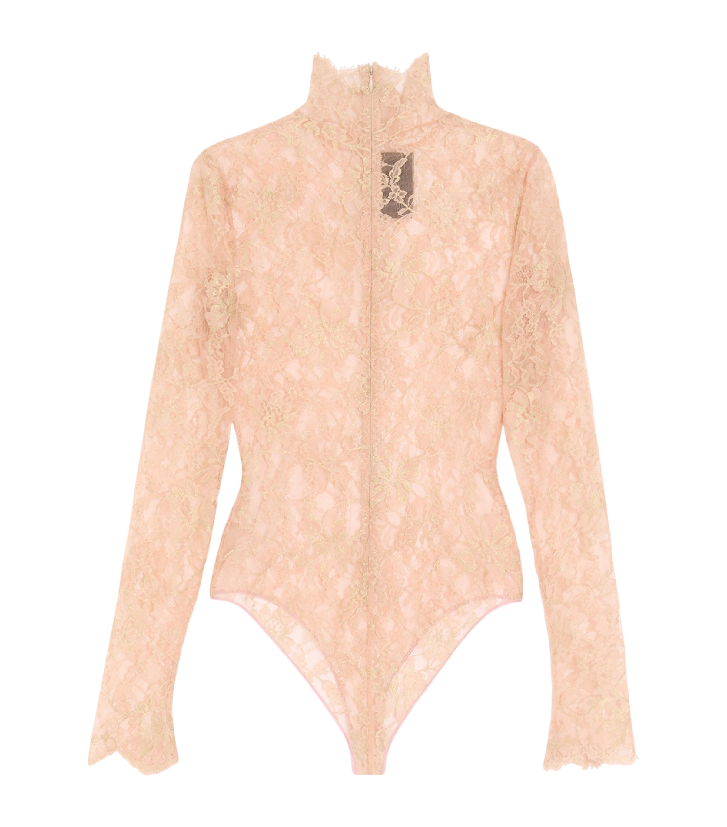 Valentino Womens Floral Lace Bodysuit Image 2