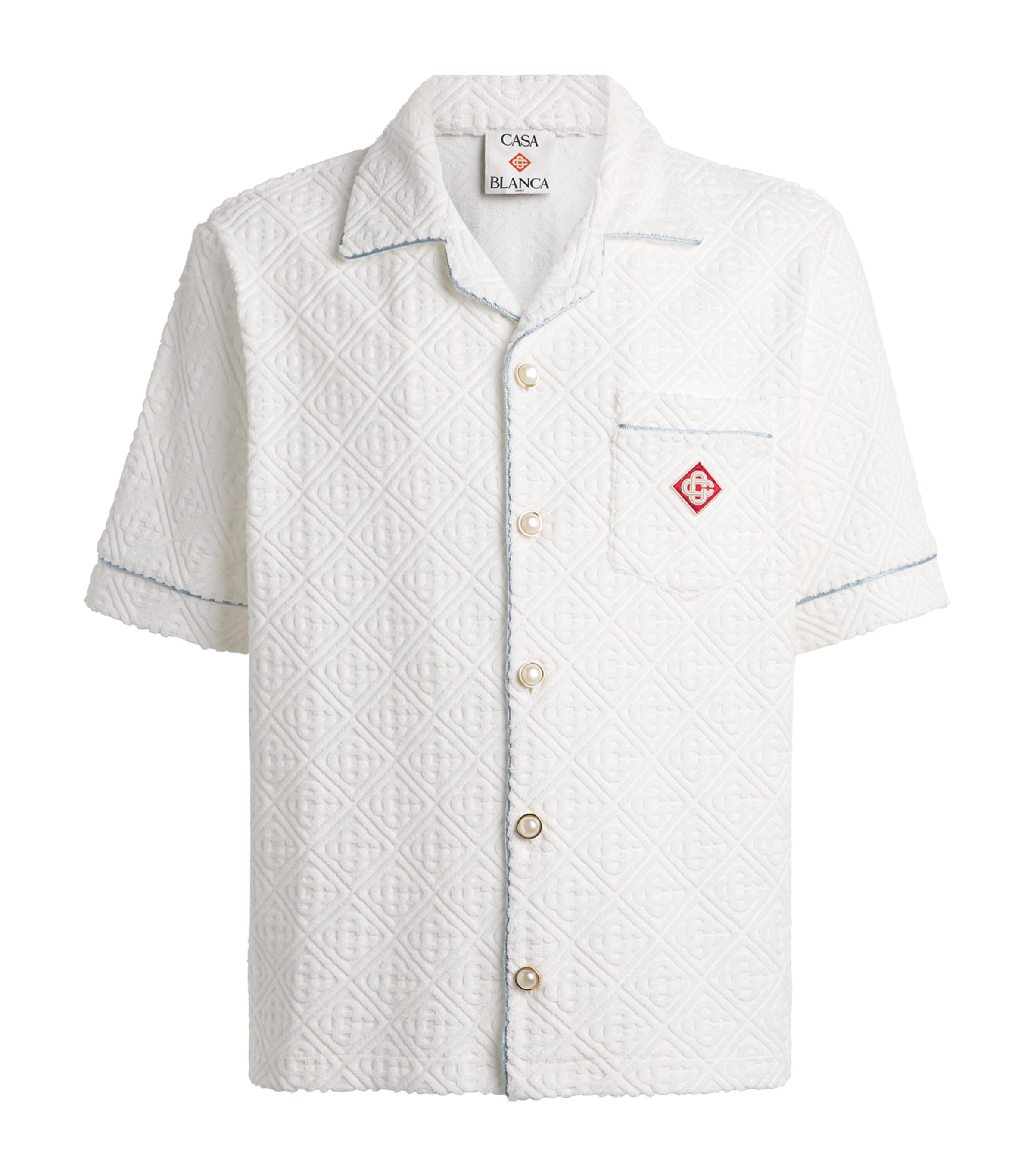 Casablanca Mens Towelling Monogram Shirt White Image 1