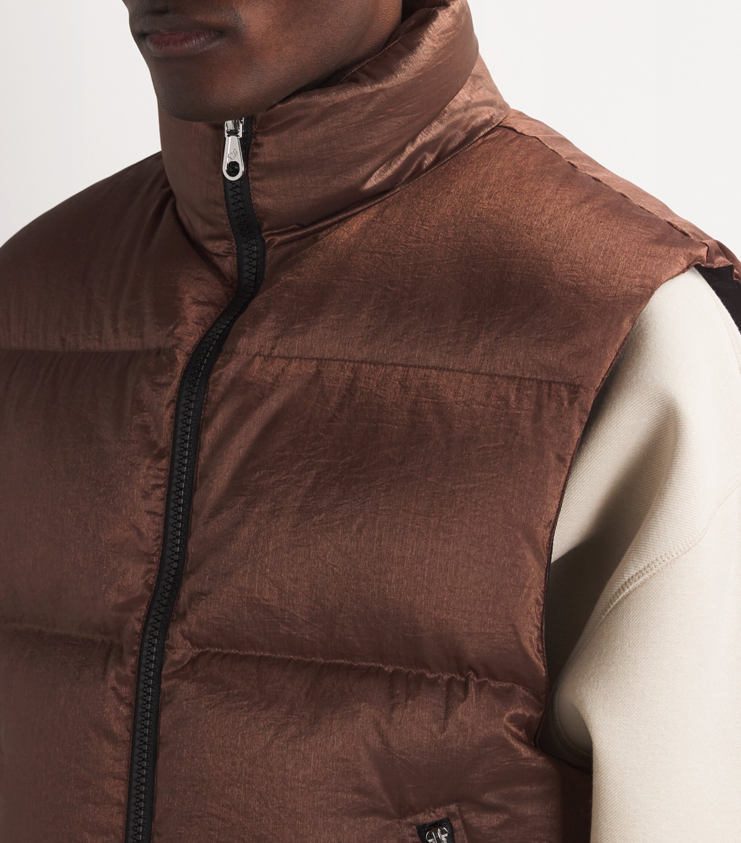 COLE BUXTON Mens Down-Filled Gilet Copper Image 6
