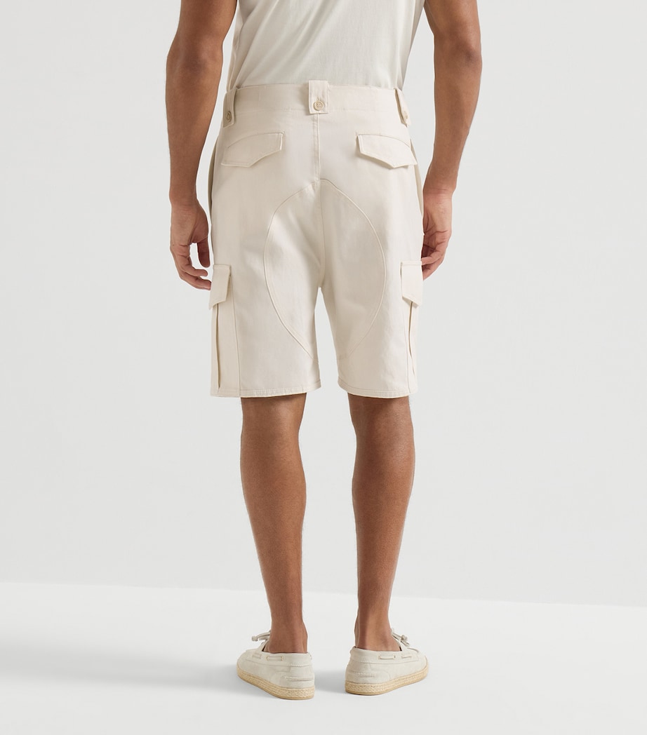 Brunello Cucinelli Mens Cotton-Linen Cargo Bermuda Shorts Image 5