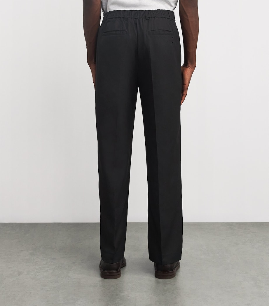 Everyday Wide-Leg Pleated Trousers BLACK Image 4