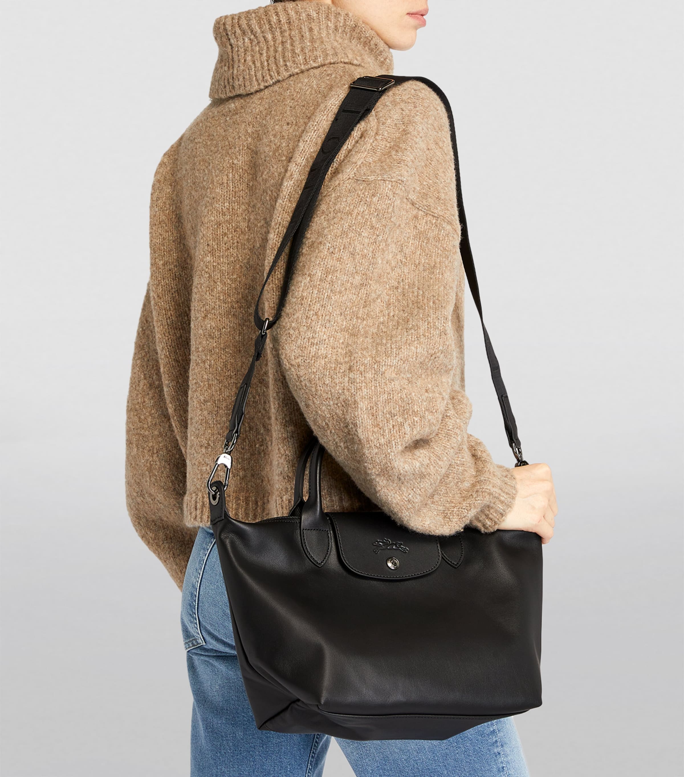 Small Leather Le Pliage Xtra Handbag 001 BLACK Image 2