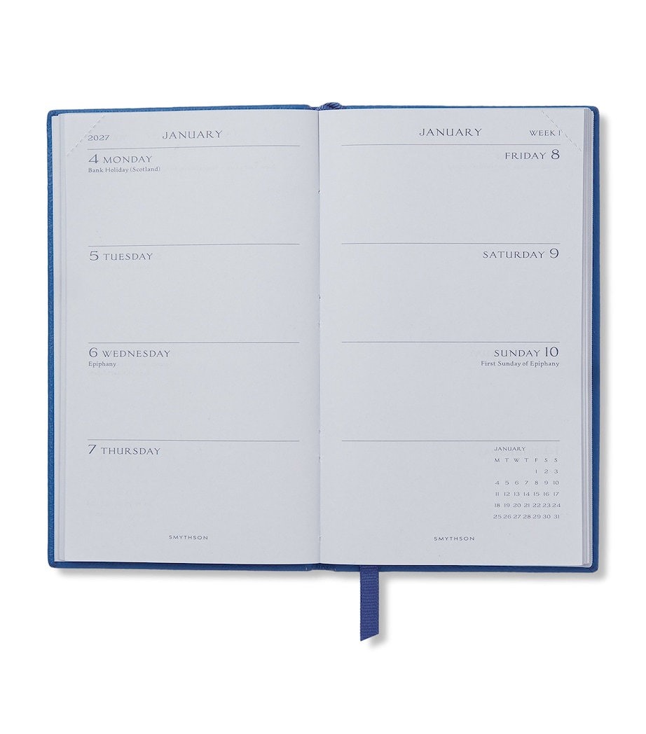 Smythson Leather Panama Weekly Diary 2027 Cerulean Image 2