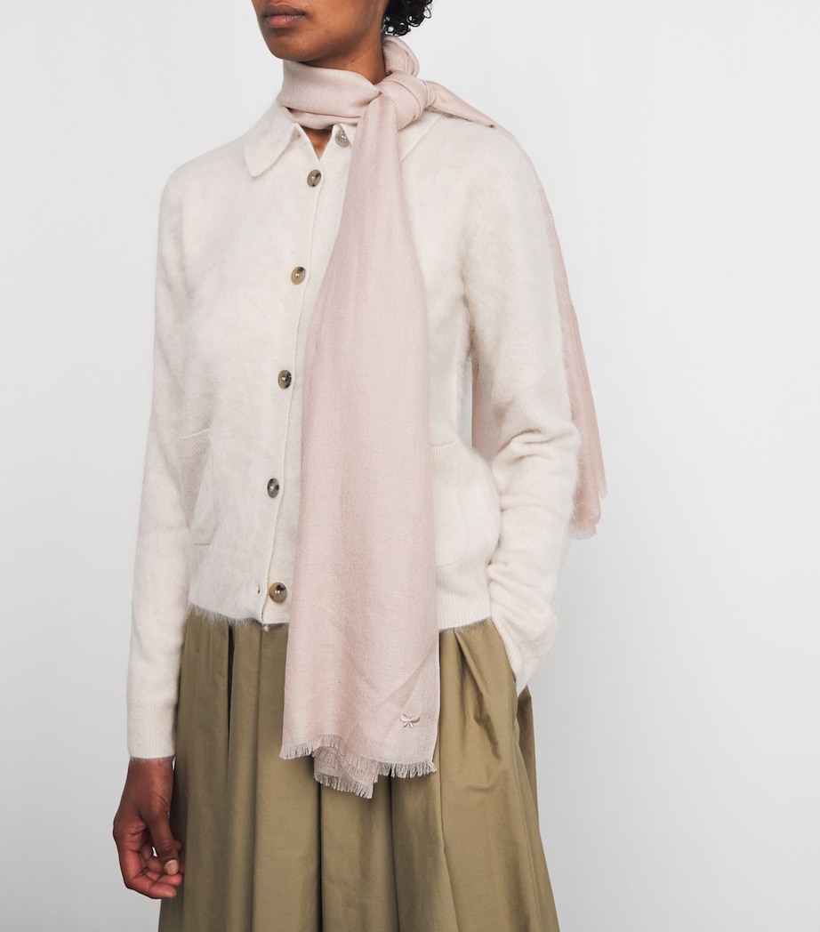 Cashmere-Silk Stole Scarf PINK Image 2