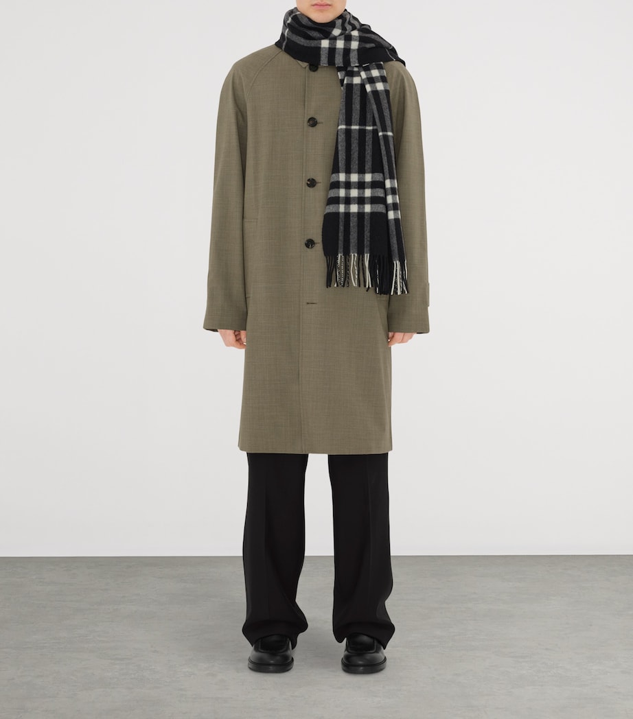 Cashmere Wide Check Scarf BLACK/CALICO Image 4