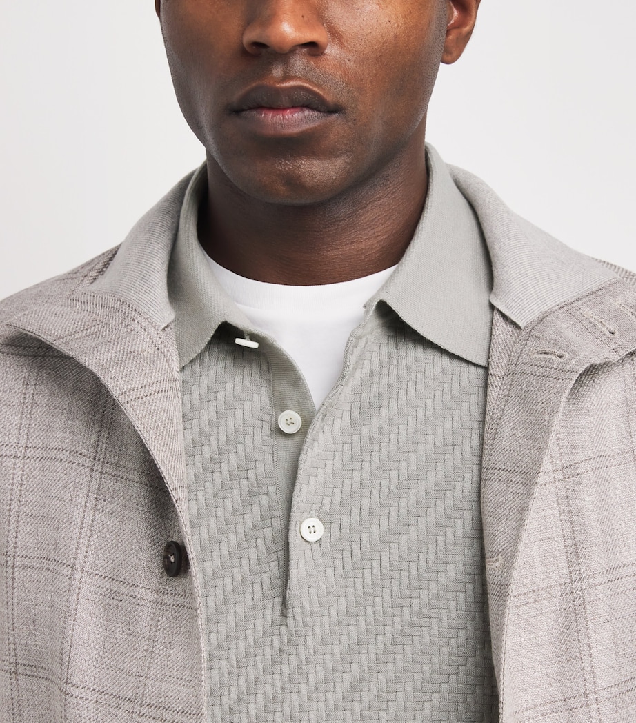 Cotton-Silk-Cashmere Woven Polo Shirt 1500 Image 6