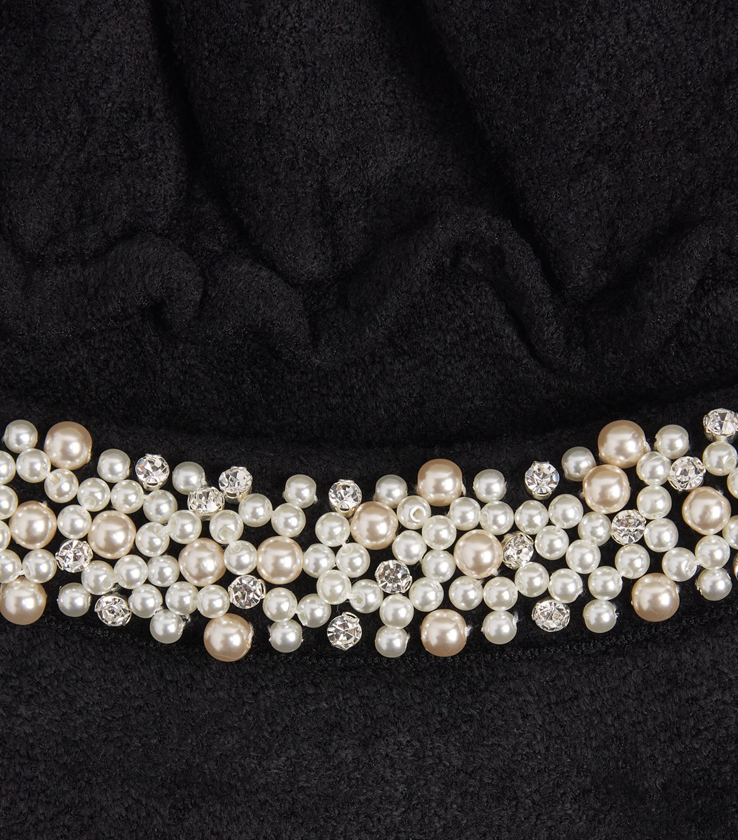 Velvet Beaded Mini Dress BLACK Image 5