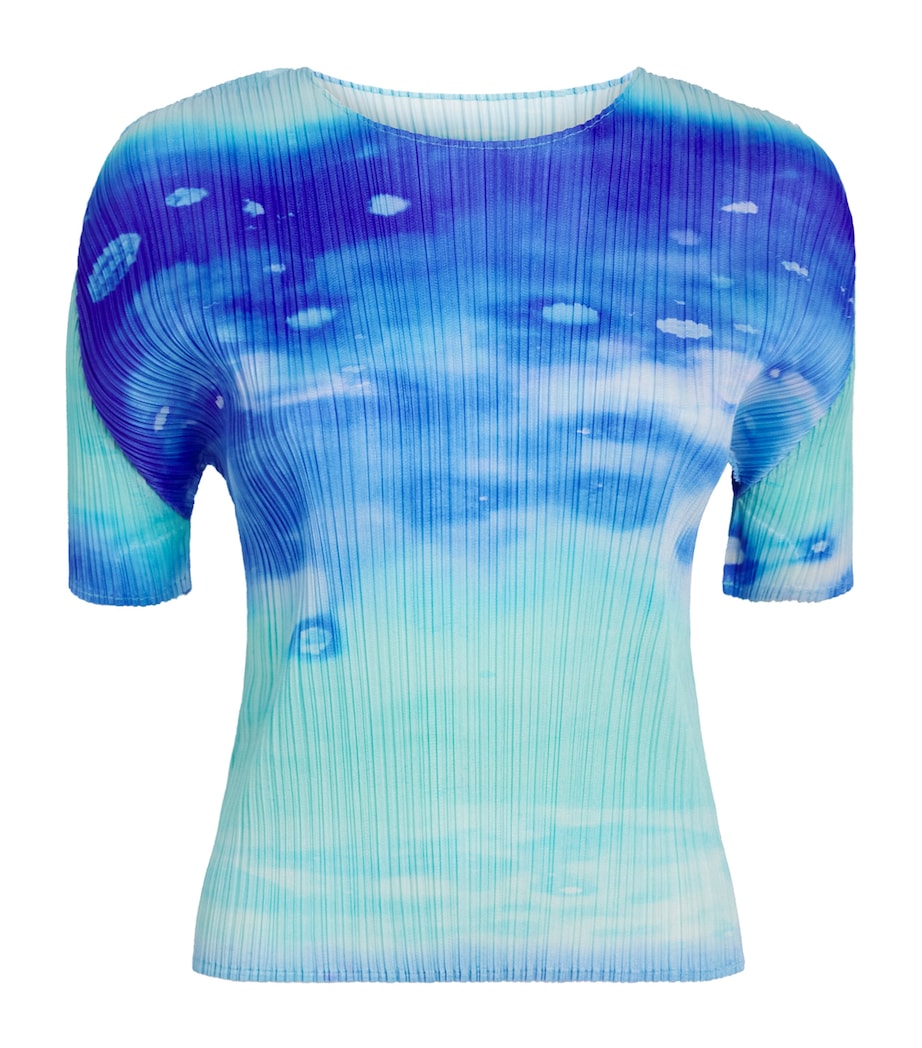 Pleats Please Issey Miyake Womens Sea Bubble Top Blue Image 1