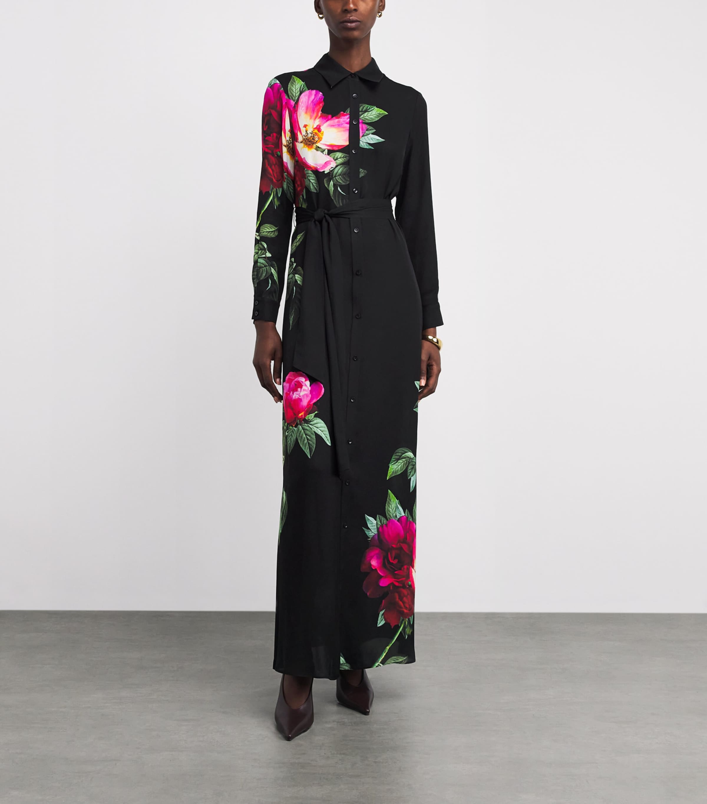 Floral Chassidy Shirt Dress E034 EMPRS BLM BLACK Image 3