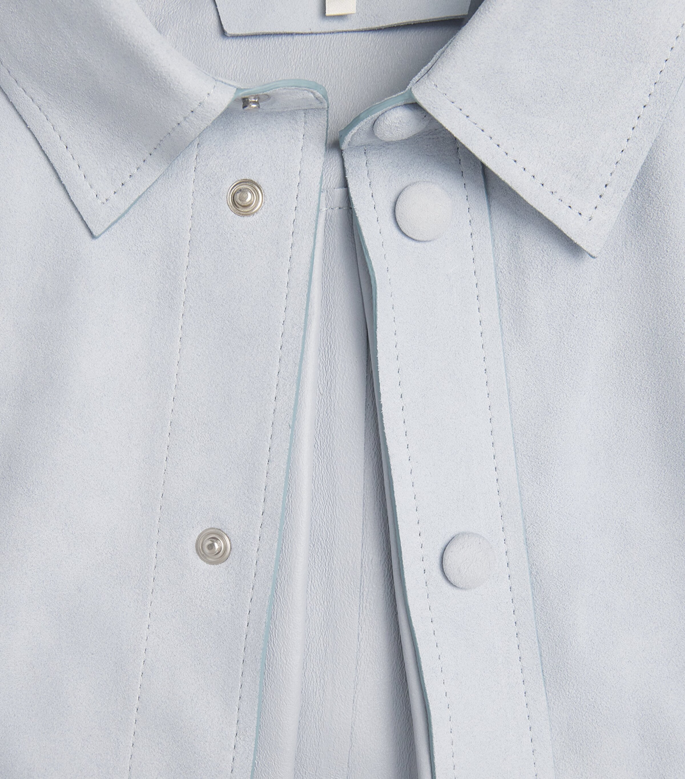 FRAME Womens Goat Suede Shirt Skyb Sky Blue Image 6
