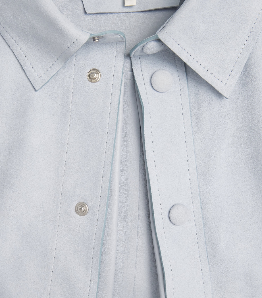 FRAME Womens Goat Suede Shirt Skyb Sky Blue Image 6