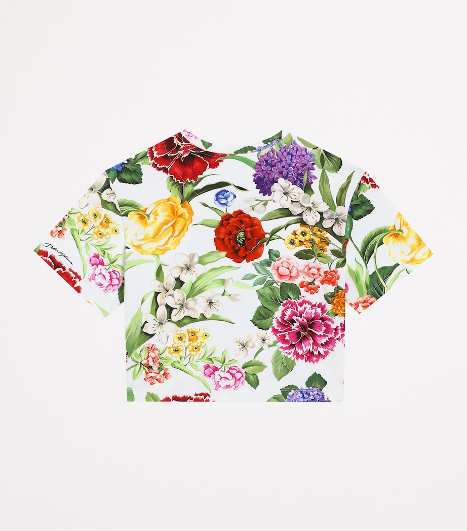 Stretch-Cotton Floral T-Shirt (8-12+ Years) HA5KU-MIX FIORI Image 2