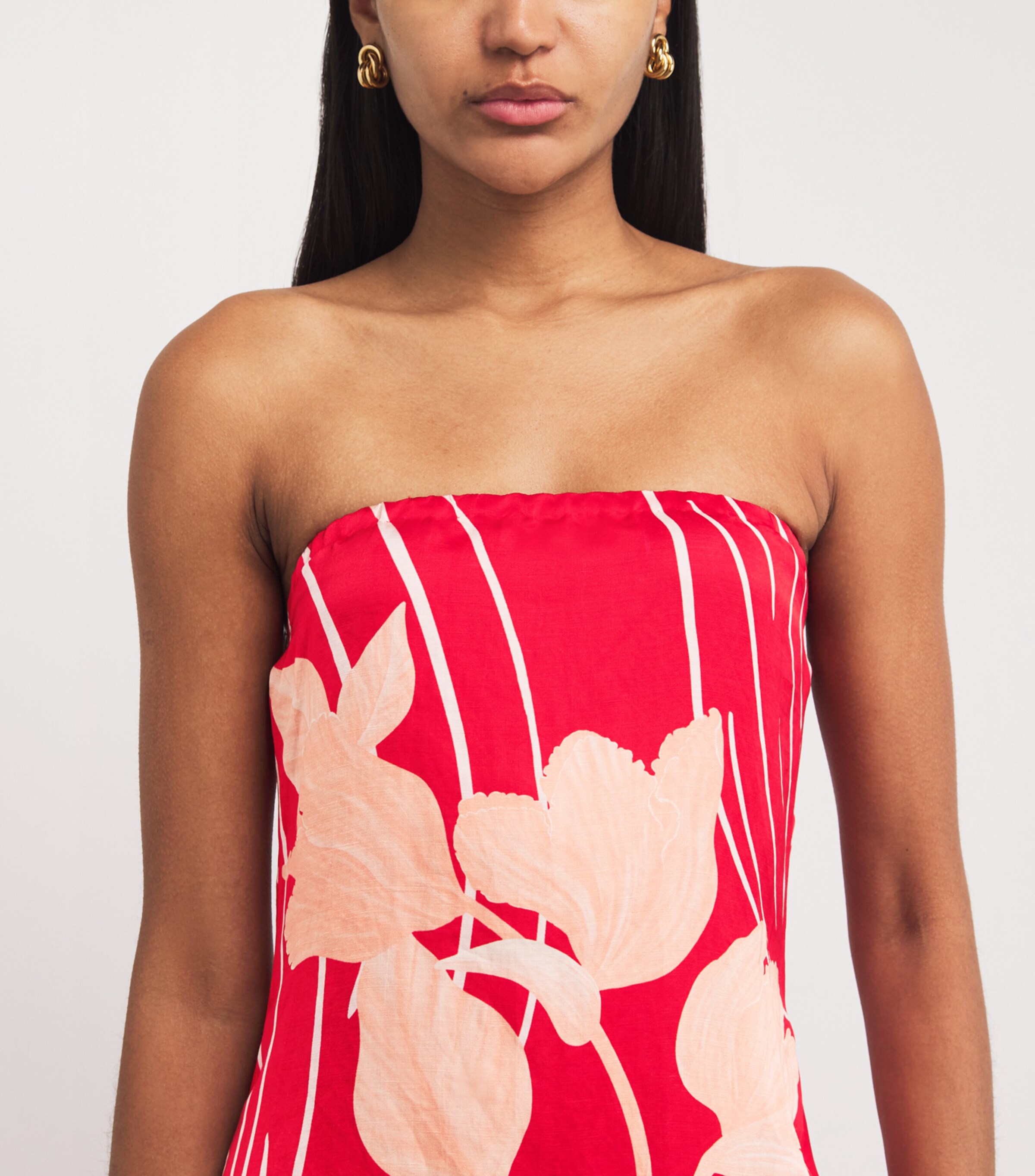 Strapless Tulip Maxi Dress BLUSH/RED Image 4