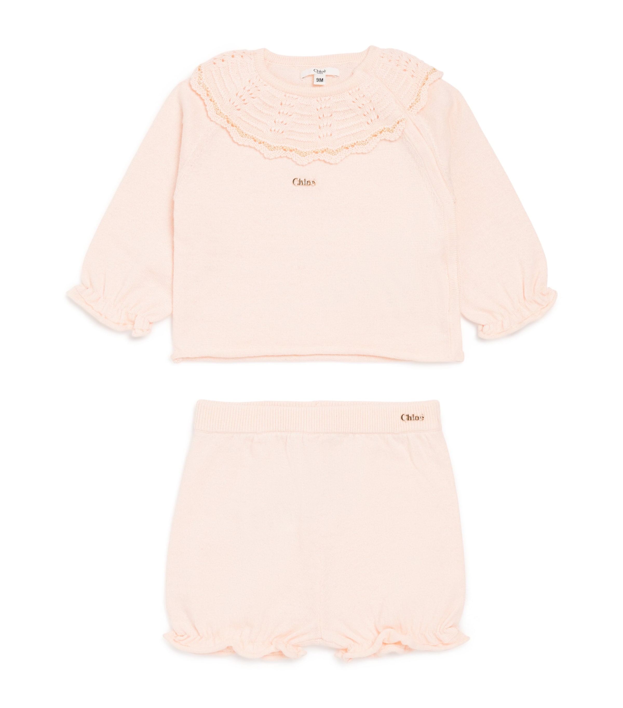 Chloé Kids Cotton-Cashmere Cardigan and Trousers Set (3-18 Months) Image 1