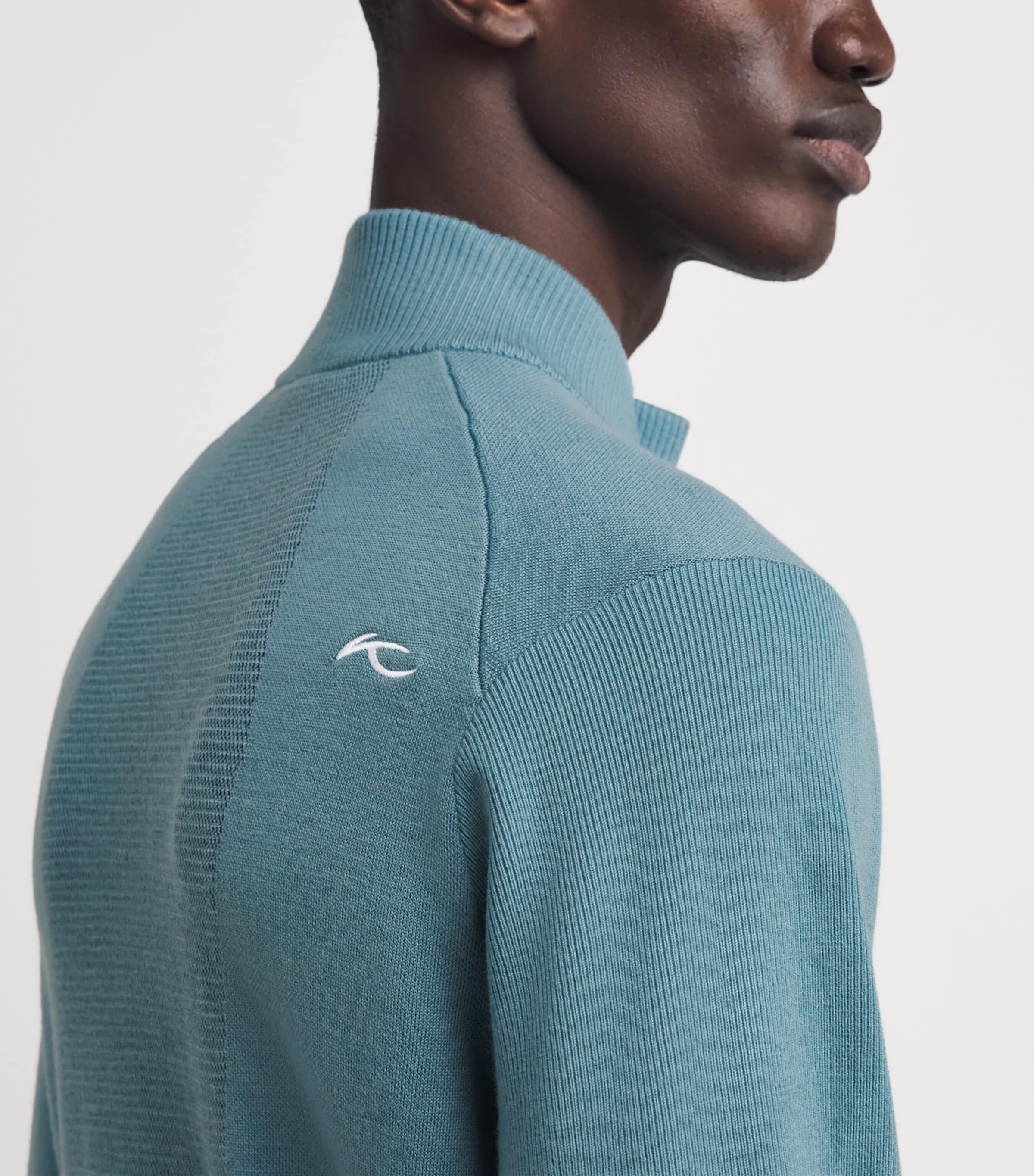 KJUS Mens Merino Wool-Blend Walker Half-Zip Sweater Rvbk / Ablu Image 3