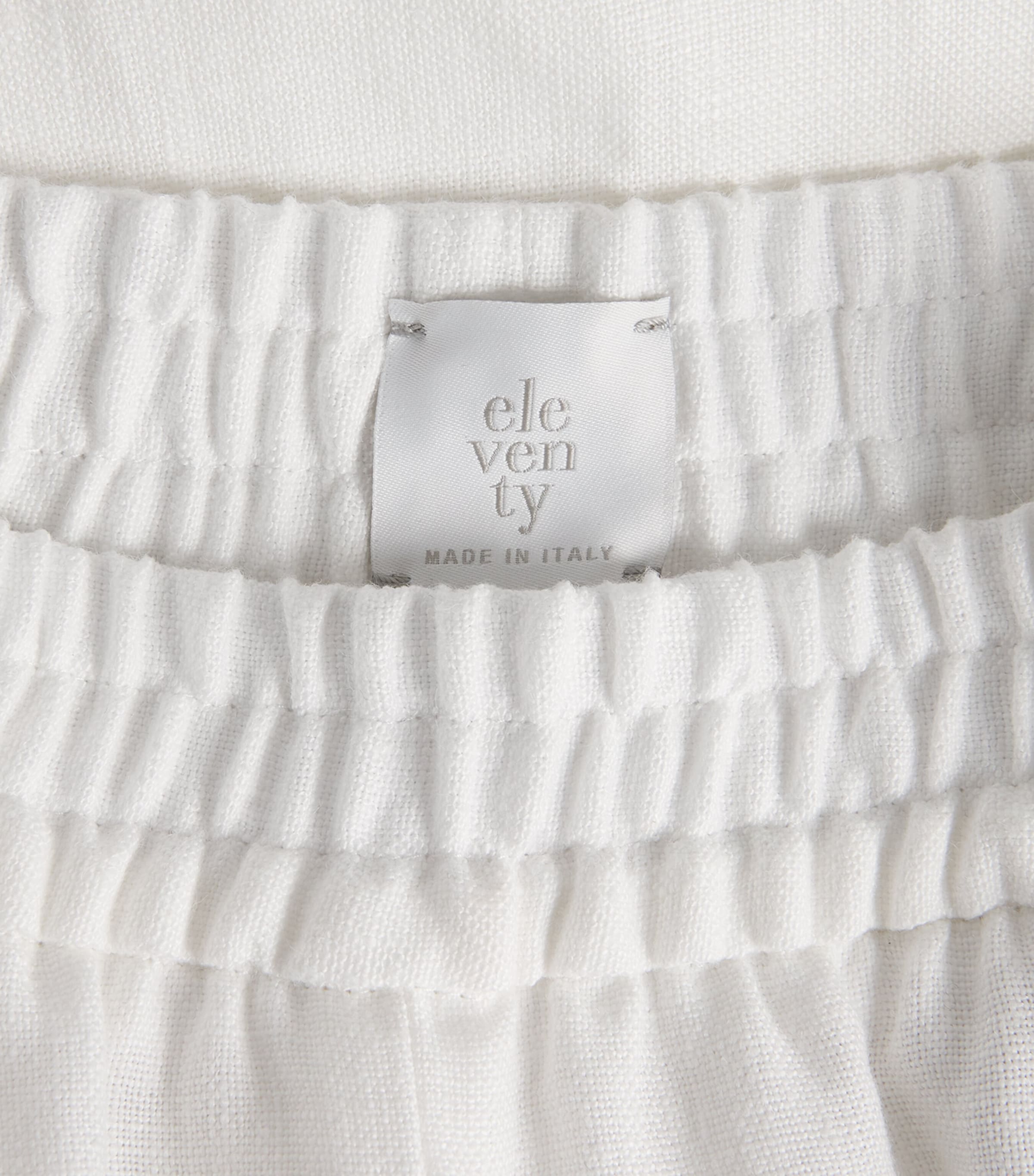 Eleventy Linen Elasticated Trousers Bianco Image 6