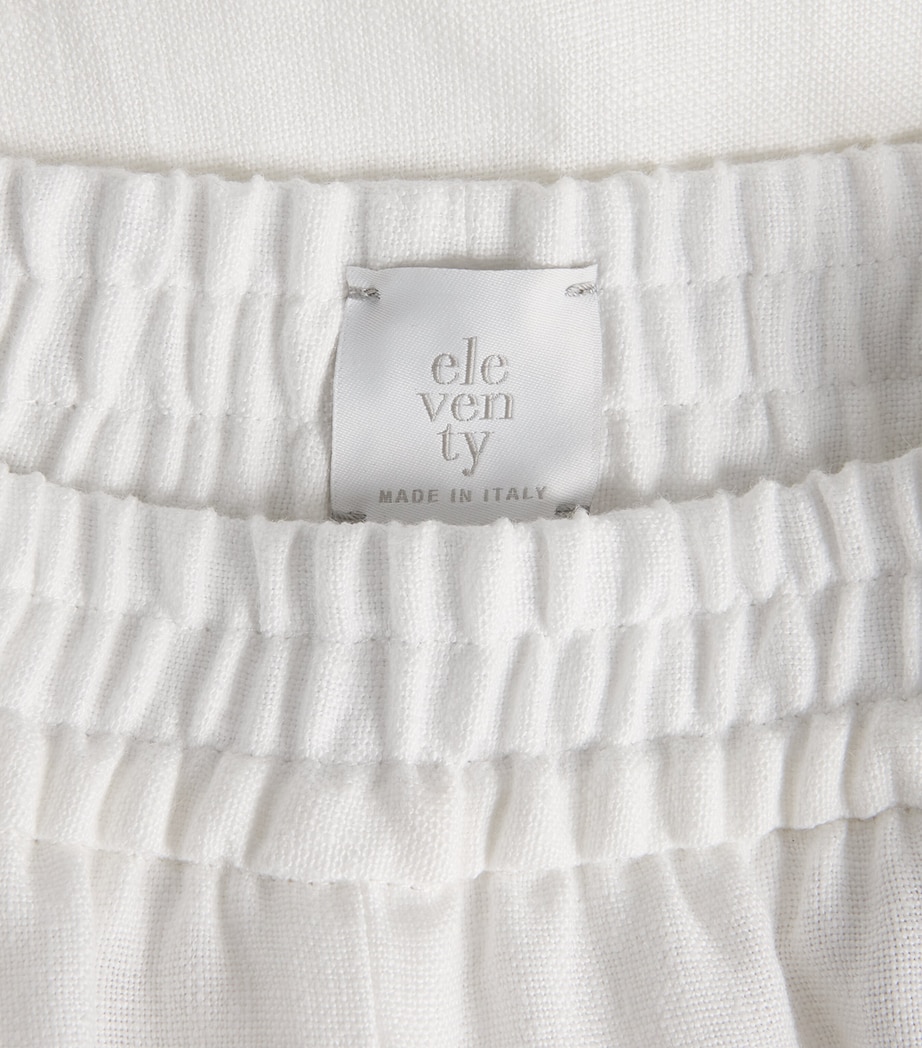 Eleventy Linen Elasticated Trousers Bianco Image 6